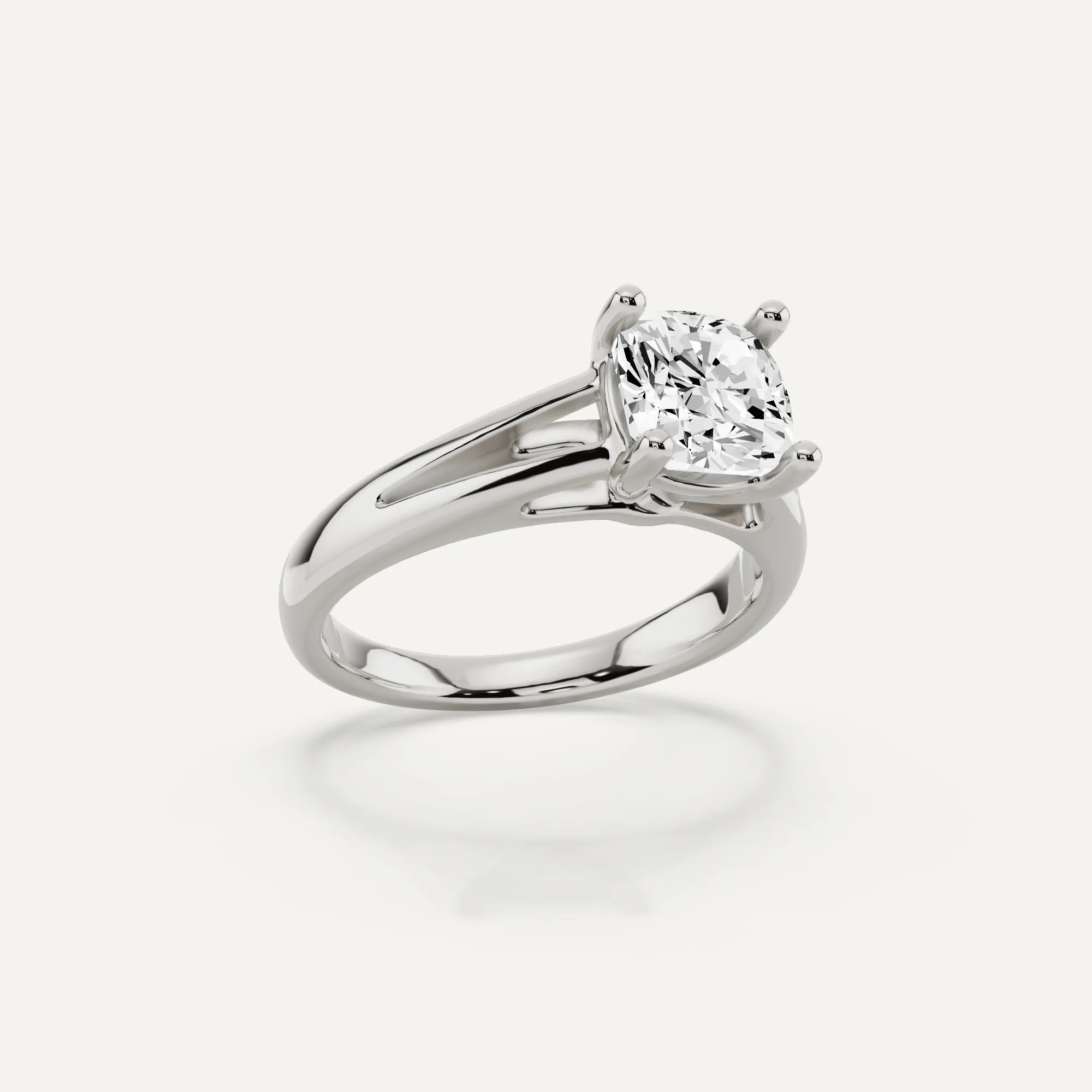 1 1/2 ctw Cushion Diamond Double Band Solitaire Engagement Ring