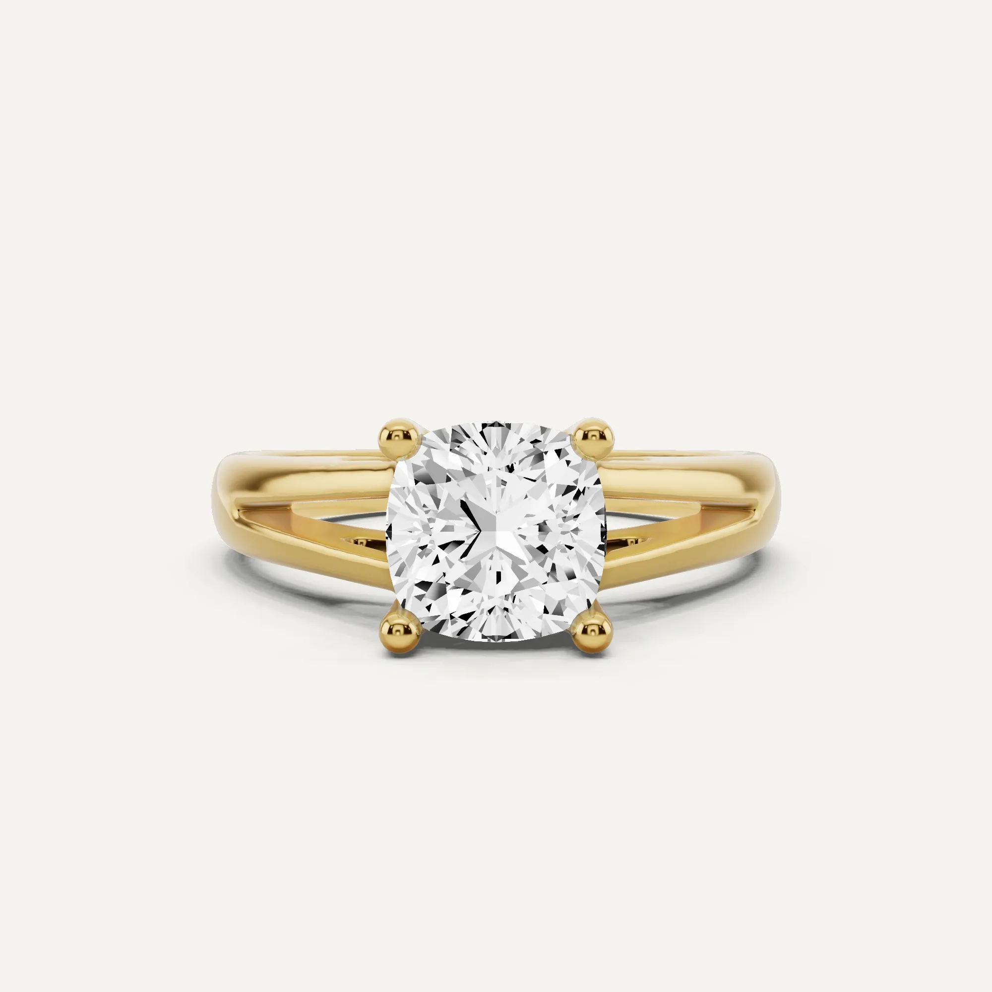 1 1/2 ctw Cushion Diamond Double Band Solitaire Engagement Ring