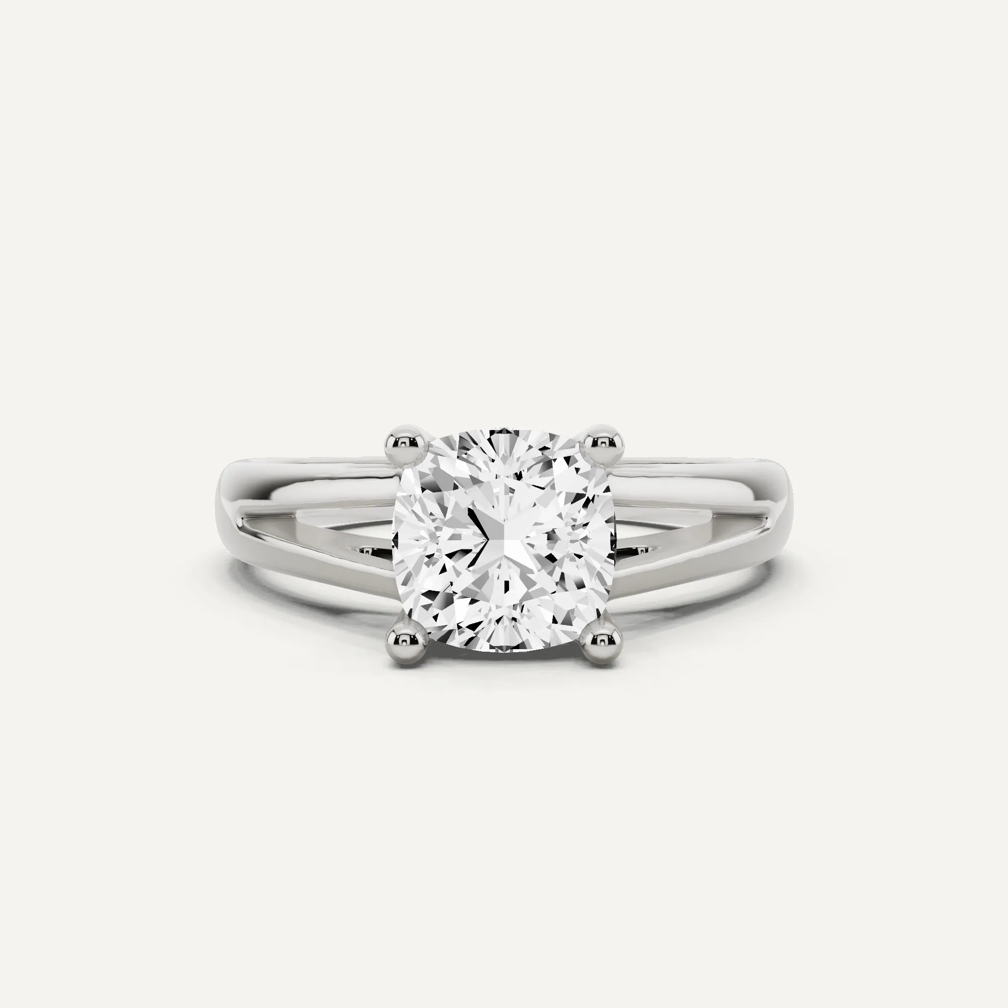 1 1/2 ctw Cushion Diamond Double Band Solitaire Engagement Ring