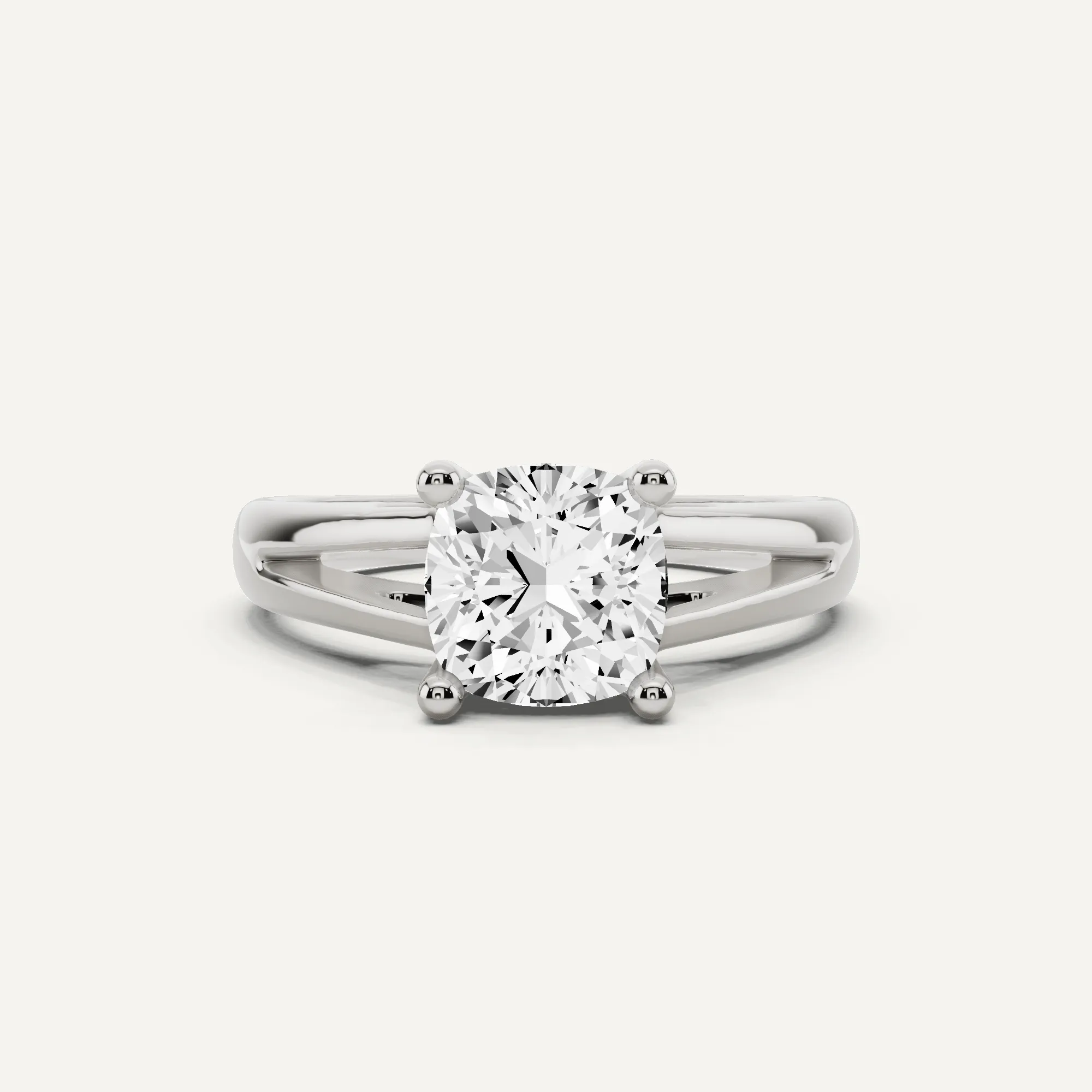 1 1/2 ctw Cushion Diamond Double Band Solitaire Engagement Ring