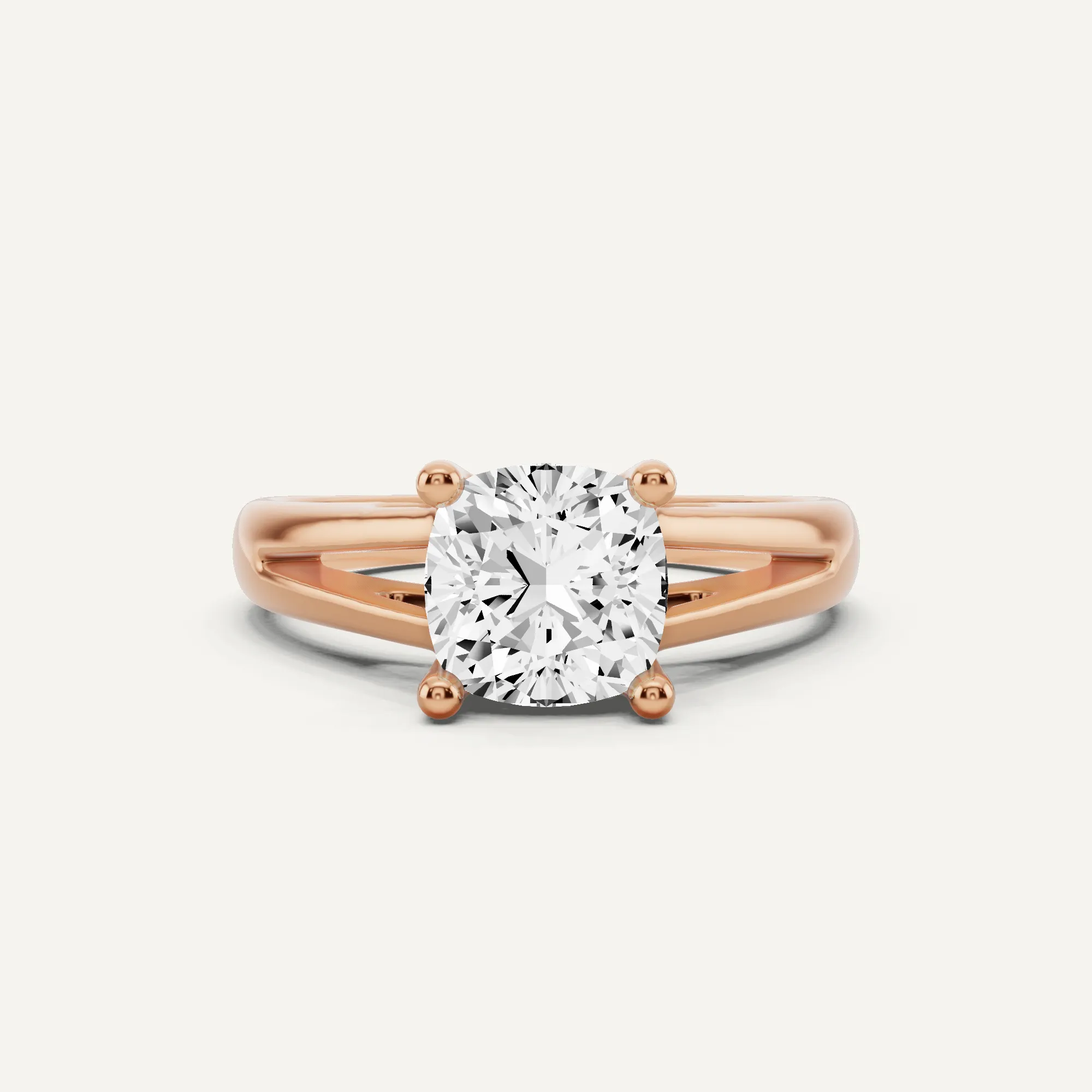 1 1/2 ctw Cushion Diamond Double Band Solitaire Engagement Ring