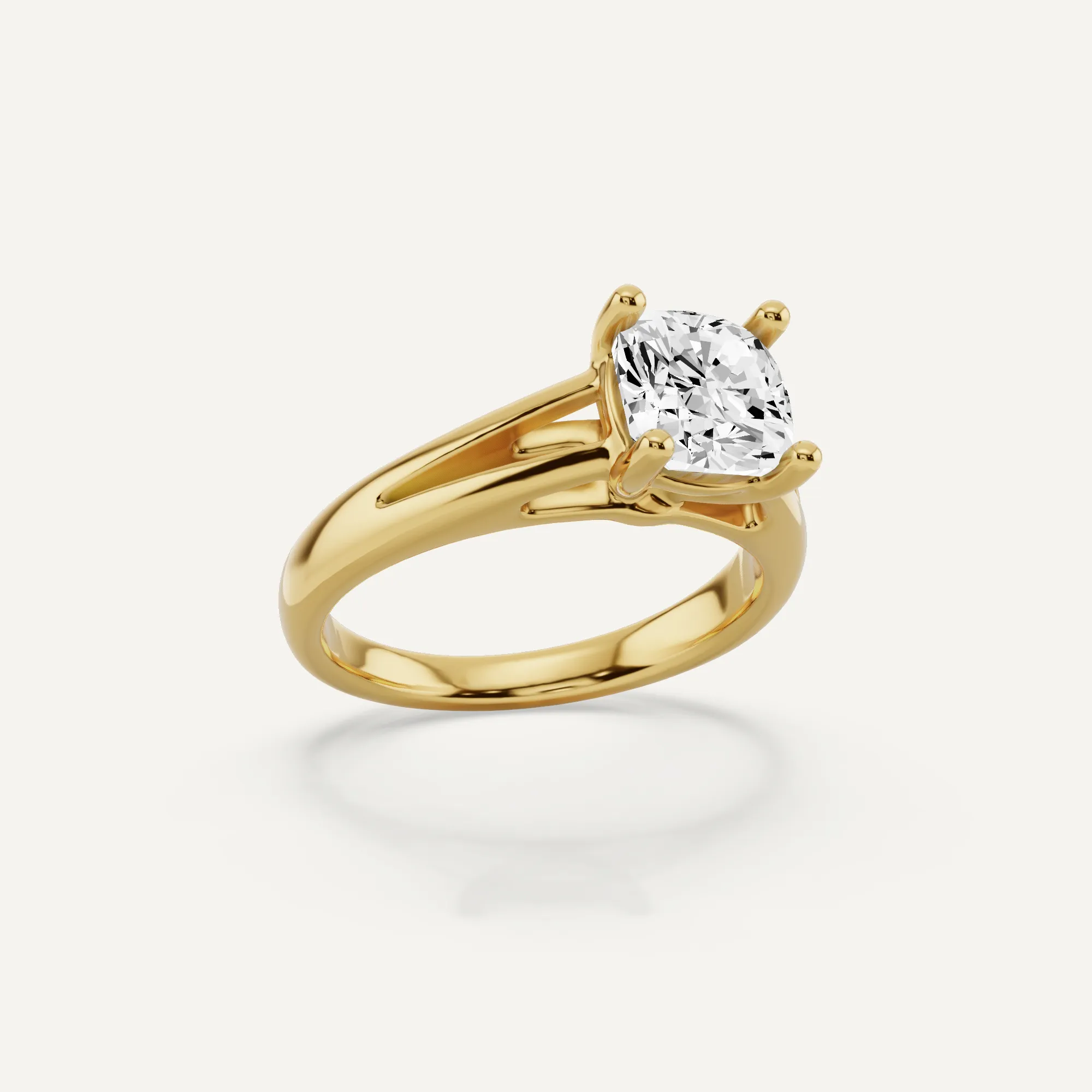 1 1/2 ctw Cushion Diamond Double Band Solitaire Engagement Ring