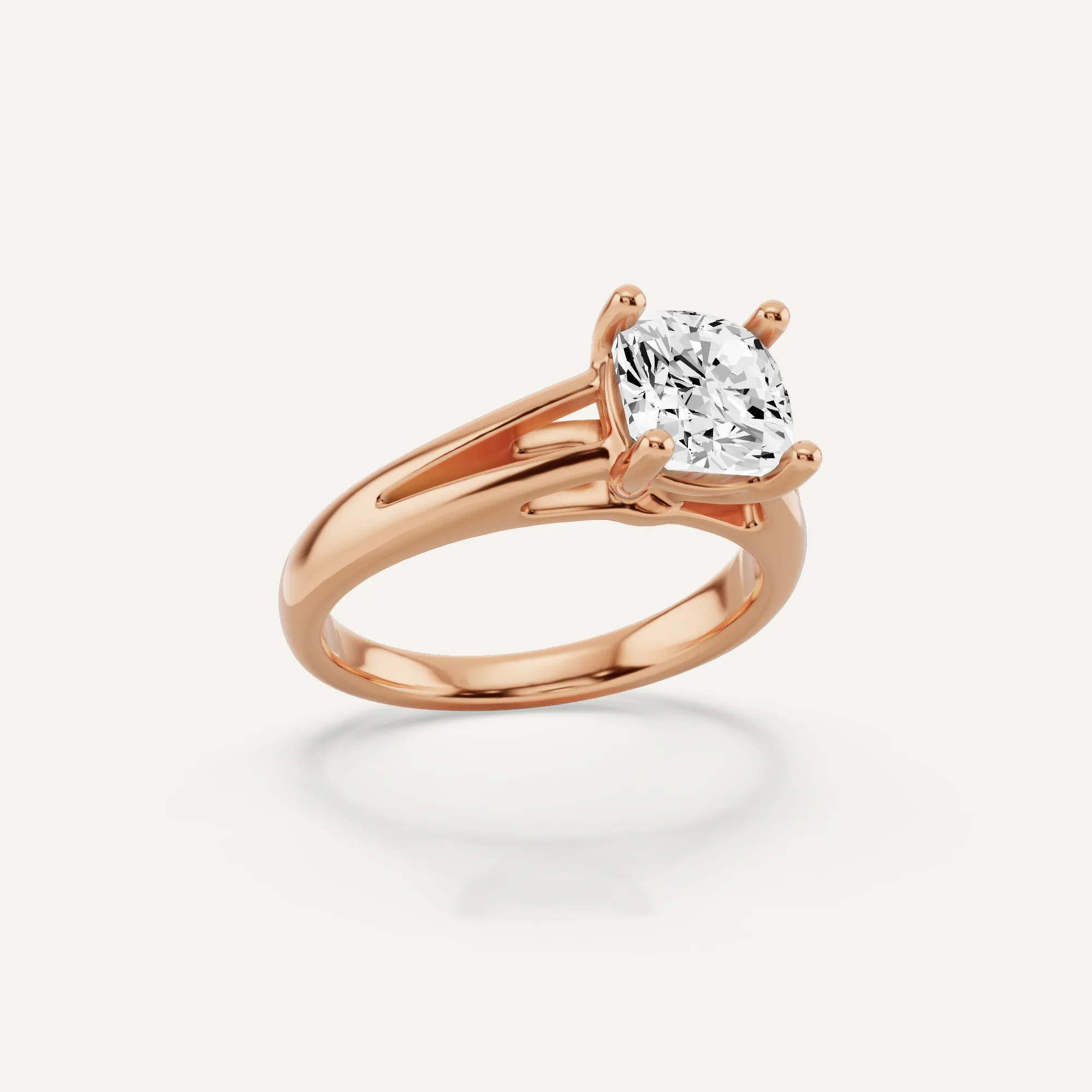 1 1/2 ctw Cushion Diamond Double Band Solitaire Engagement Ring