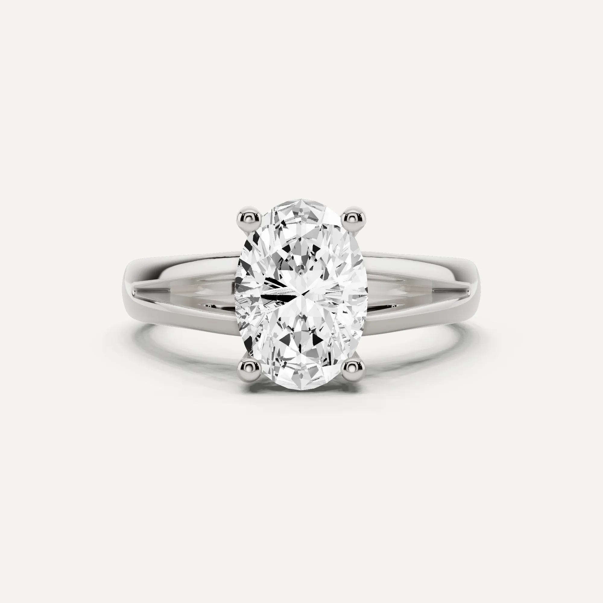 1 1/2 ctw Oval Diamond Double Band Solitaire Engagement Ring