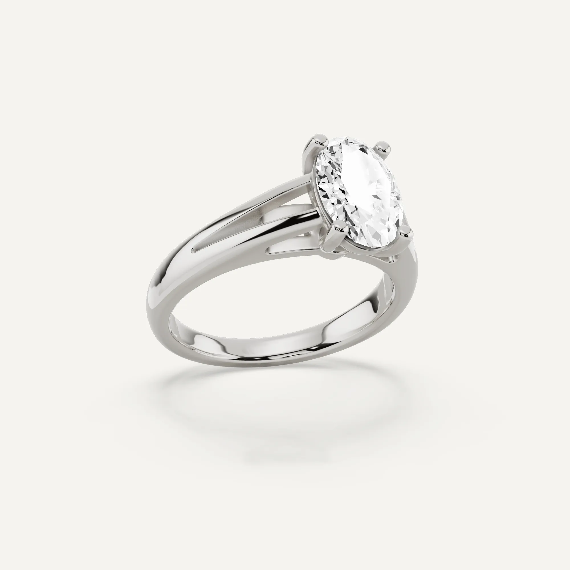 1 1/2 ctw Oval Diamond Double Band Solitaire Engagement Ring