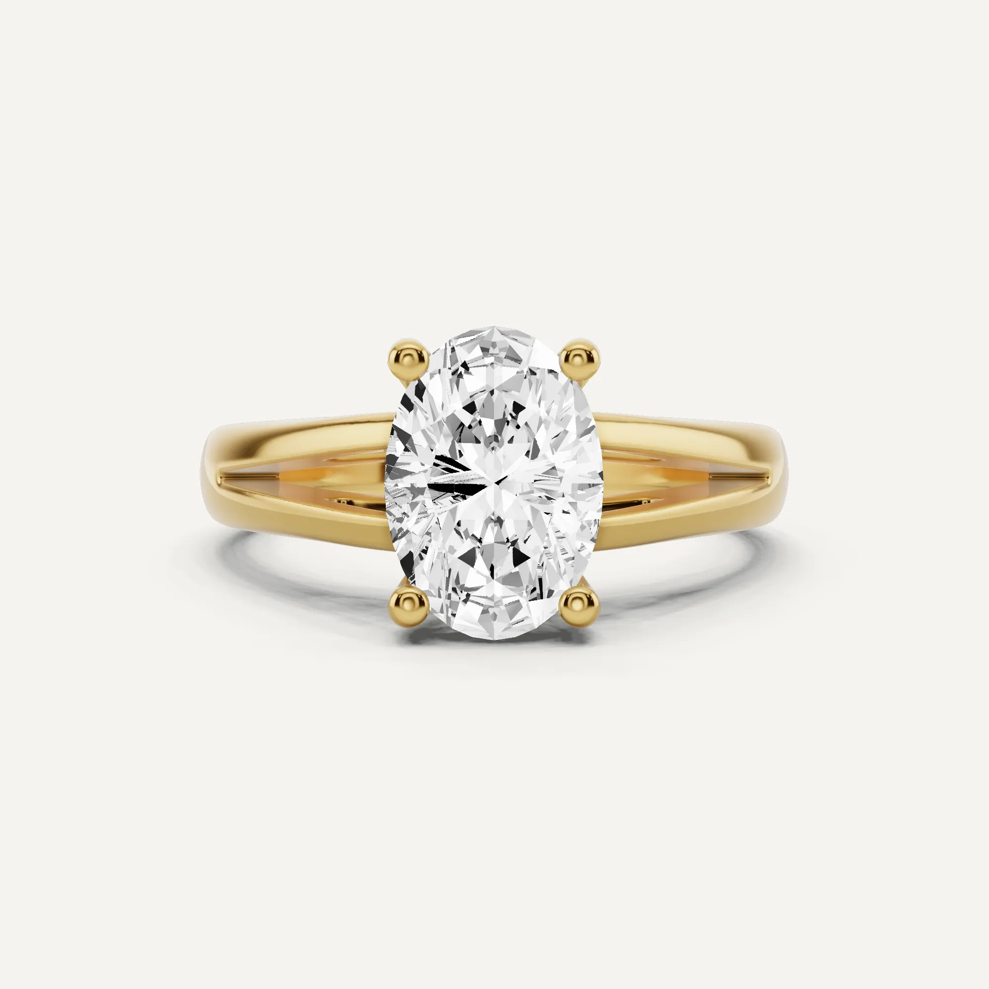 1 1/2 ctw Oval Diamond Double Band Solitaire Engagement Ring
