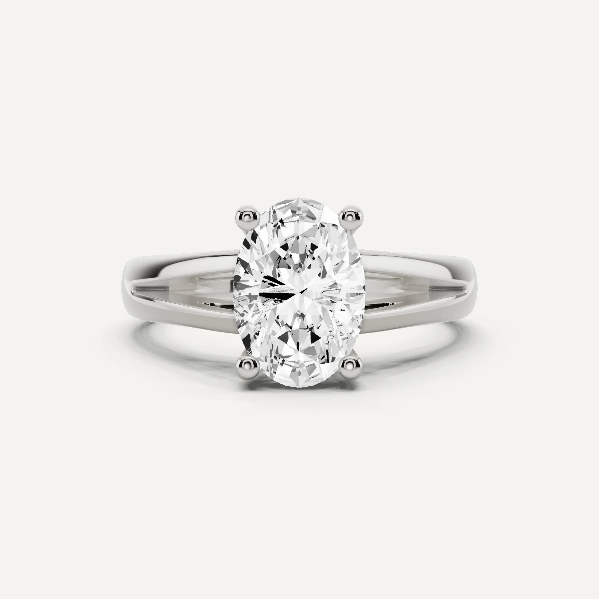 1 1/2 ctw Oval Diamond Double Band Solitaire Engagement Ring