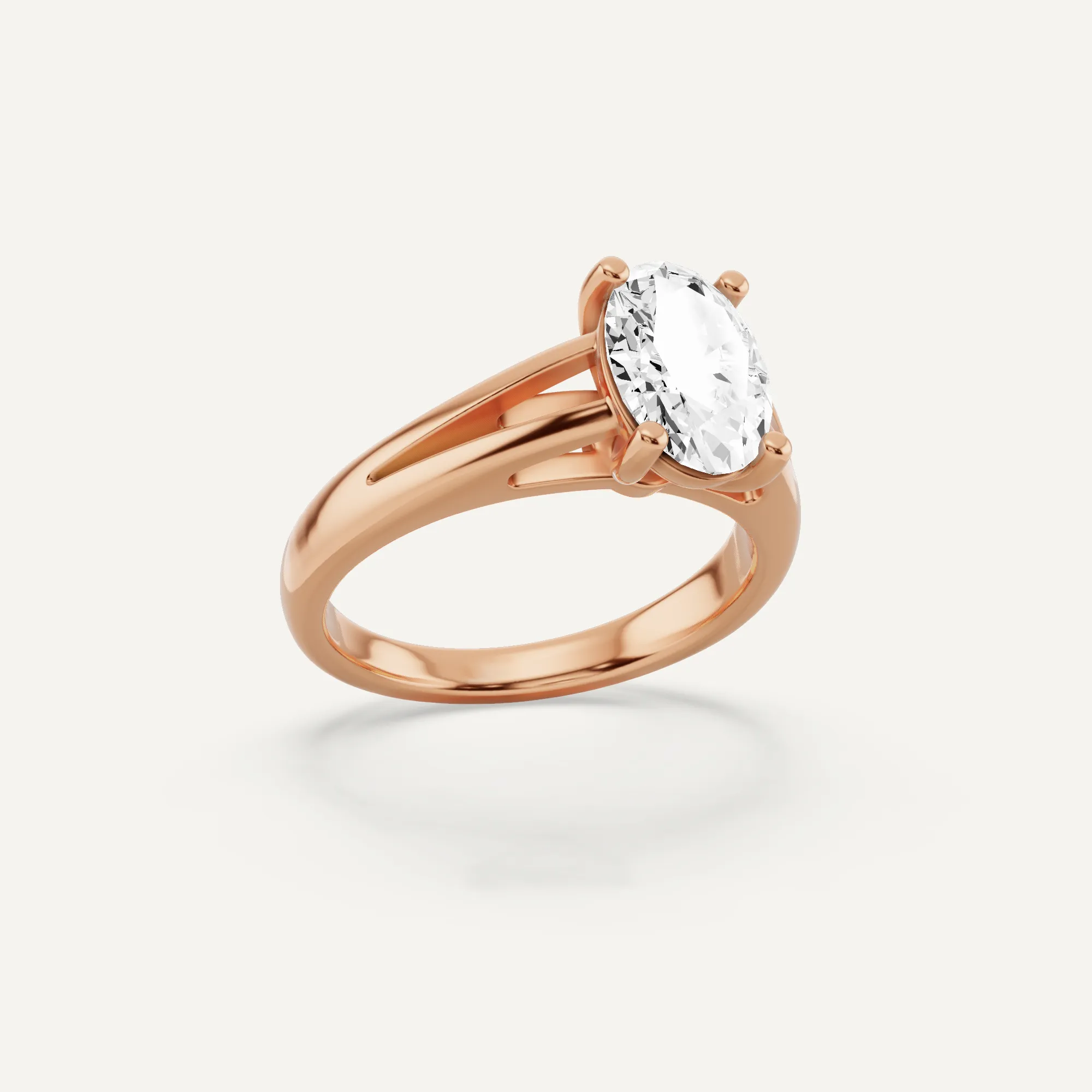 1 1/2 ctw Oval Diamond Double Band Solitaire Engagement Ring