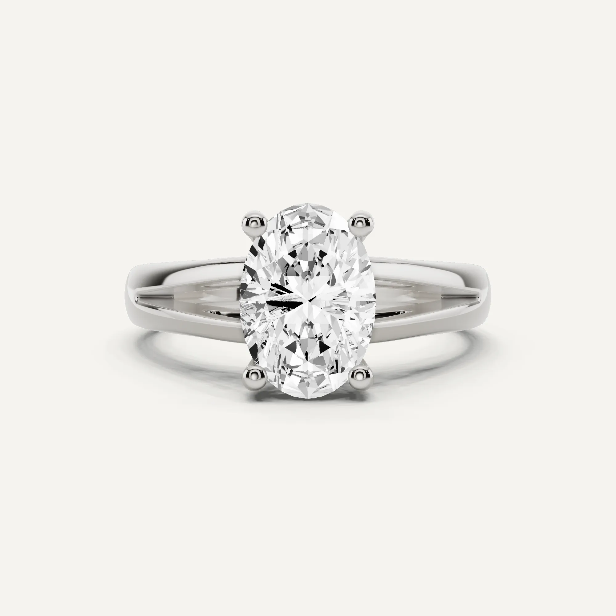 1 1/2 ctw Oval Diamond Double Band Solitaire Engagement Ring