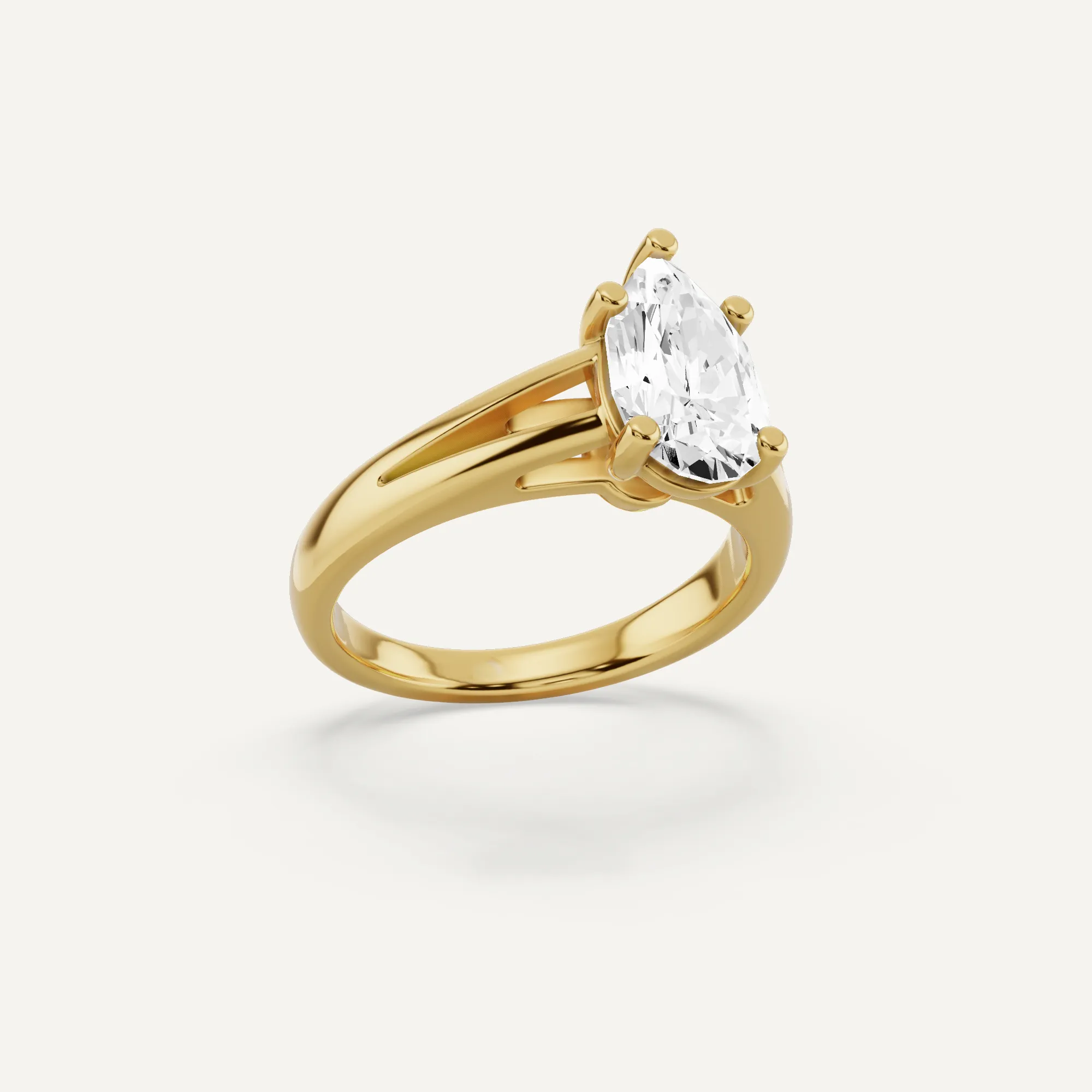 1 1/2 ctw Pear Diamond Double Band Solitaire Engagement Ring