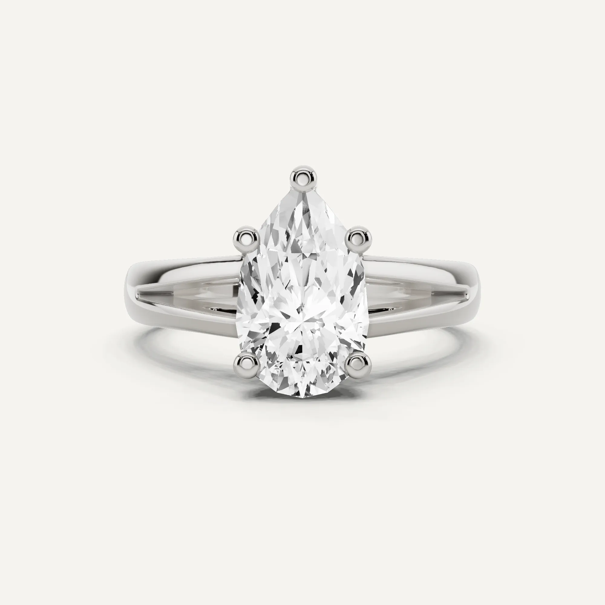 1 1/2 ctw Pear Diamond Double Band Solitaire Engagement Ring
