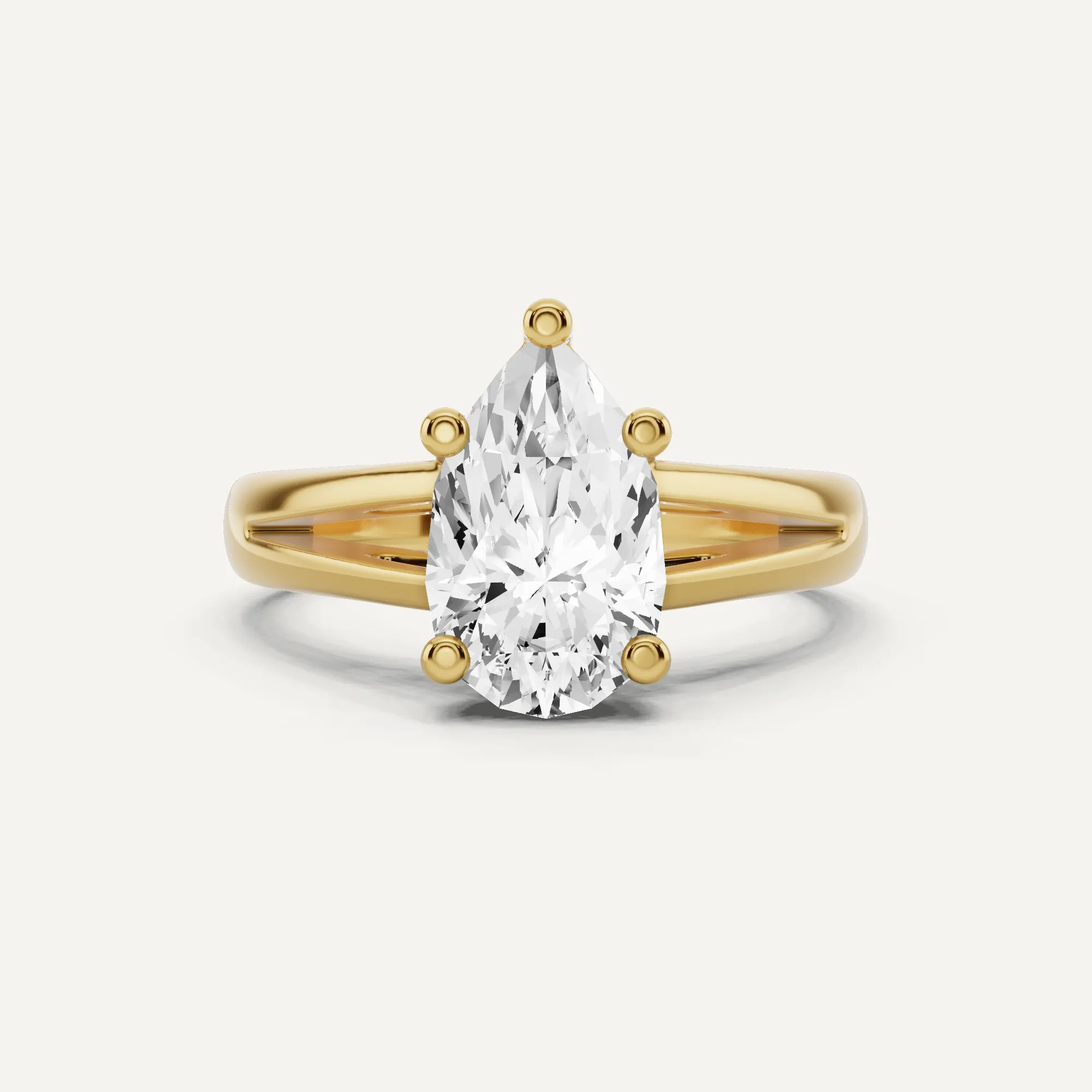 1 1/2 ctw Pear Diamond Double Band Solitaire Engagement Ring