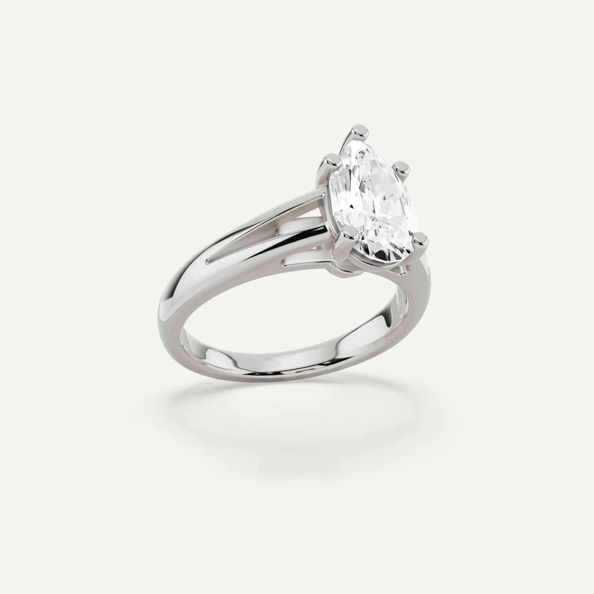 1 1/2 ctw Pear Diamond Double Band Solitaire Engagement Ring