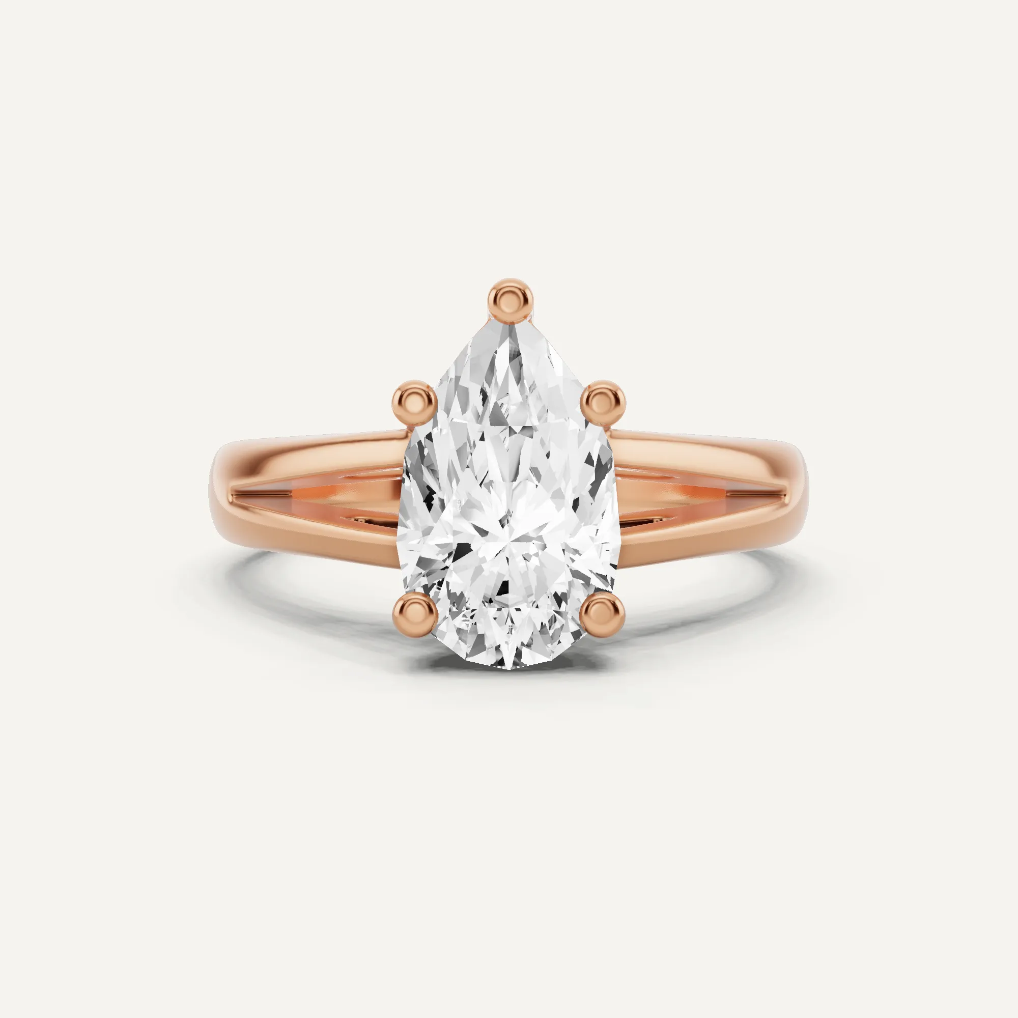 1 1/2 ctw Pear Diamond Double Band Solitaire Engagement Ring