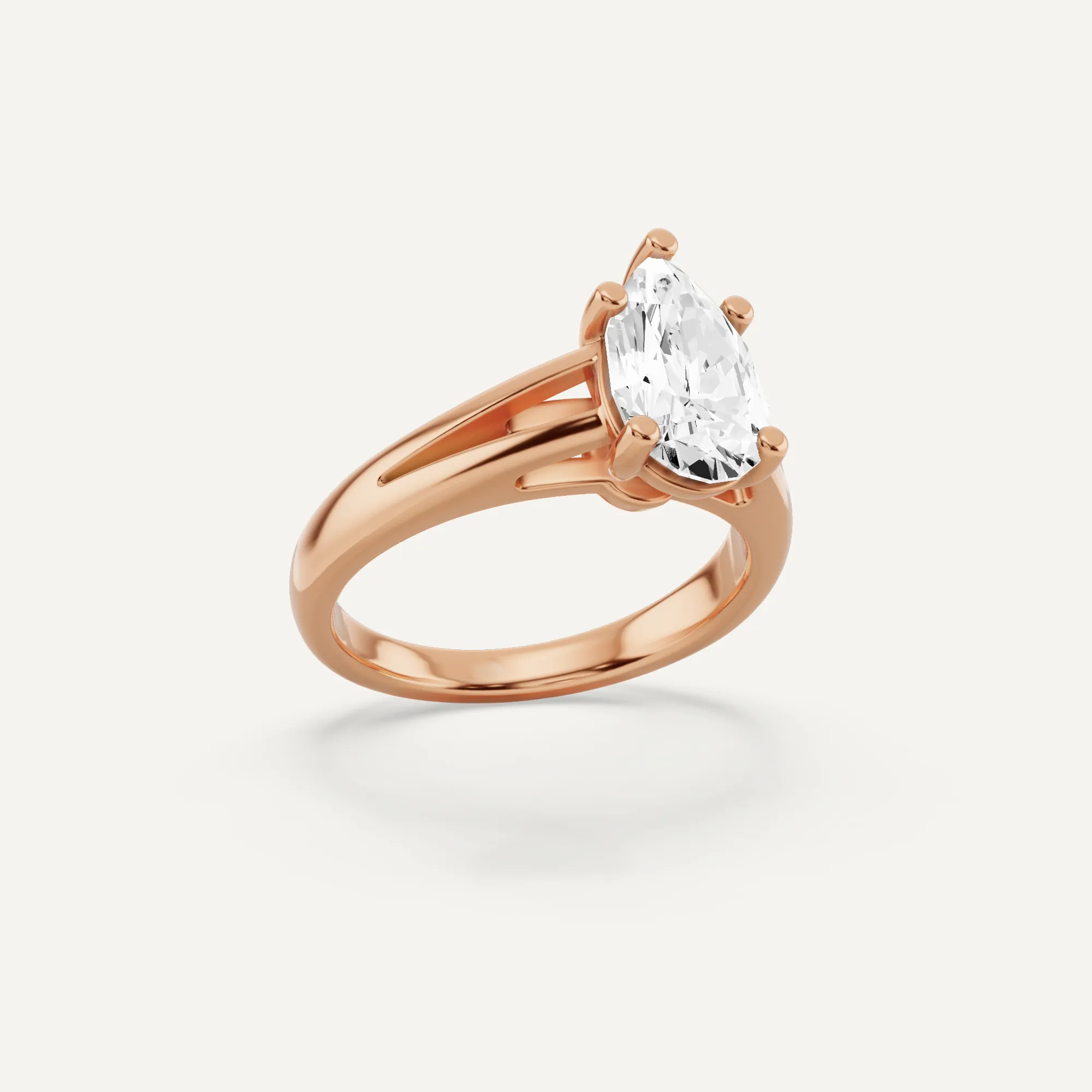 1 1/2 ctw Pear Diamond Double Band Solitaire Engagement Ring