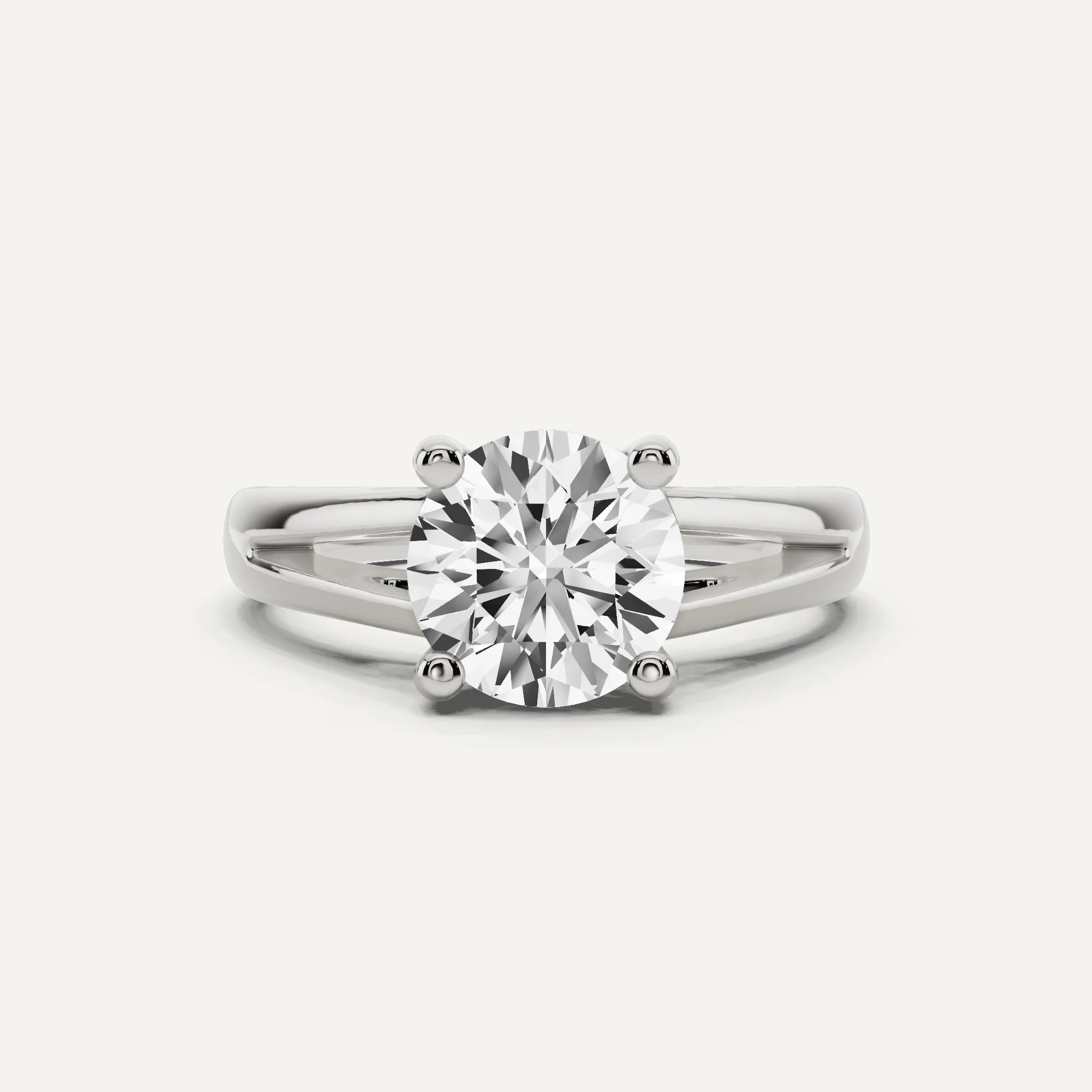 1 1/2 ctw Round Diamond Double Band Solitaire Engagement Ring