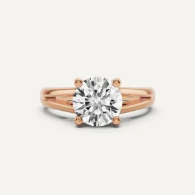 1 1/2 ctw Round Diamond Double Band Solitaire Engagement Ring