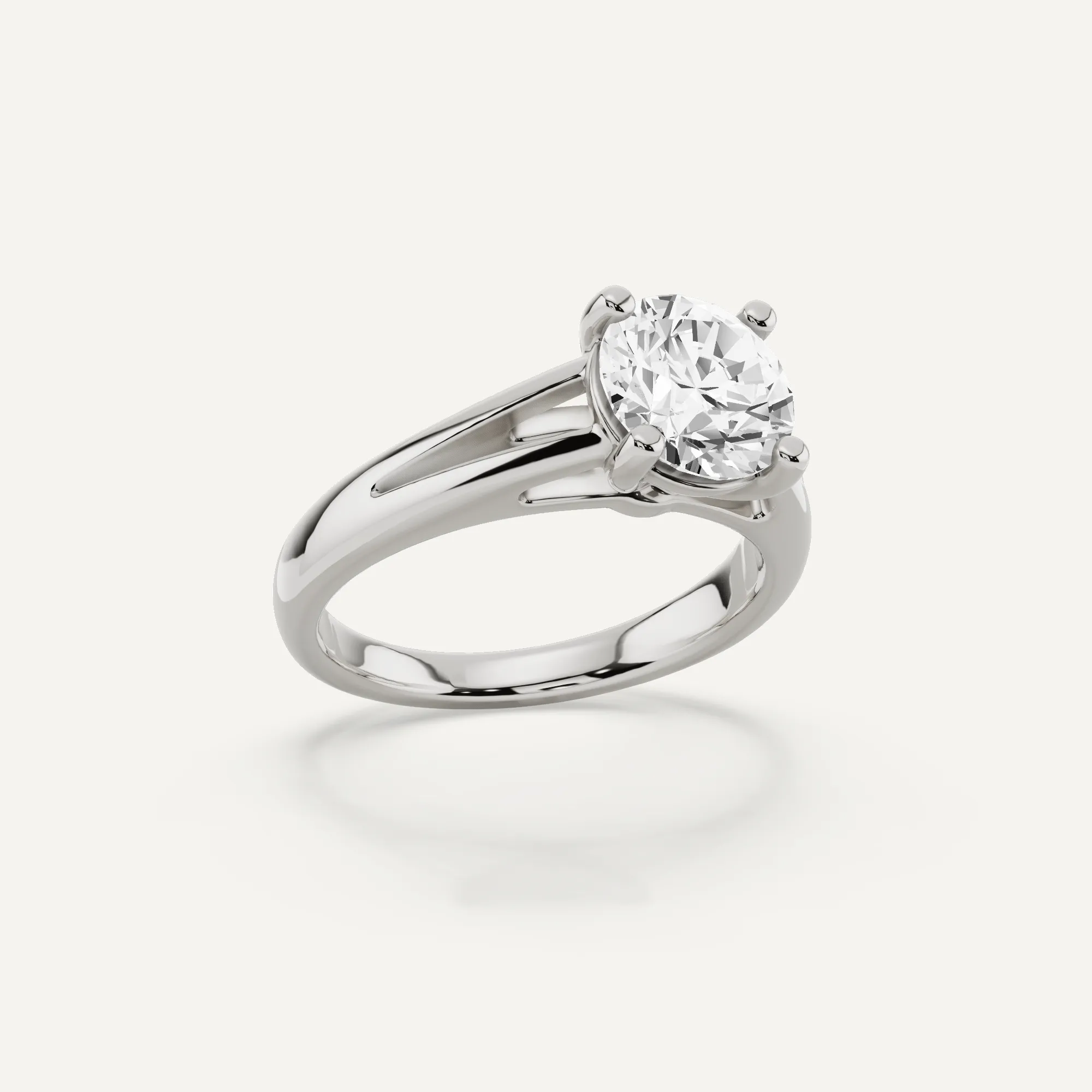 1 1/2 ctw Round Diamond Double Band Solitaire Engagement Ring