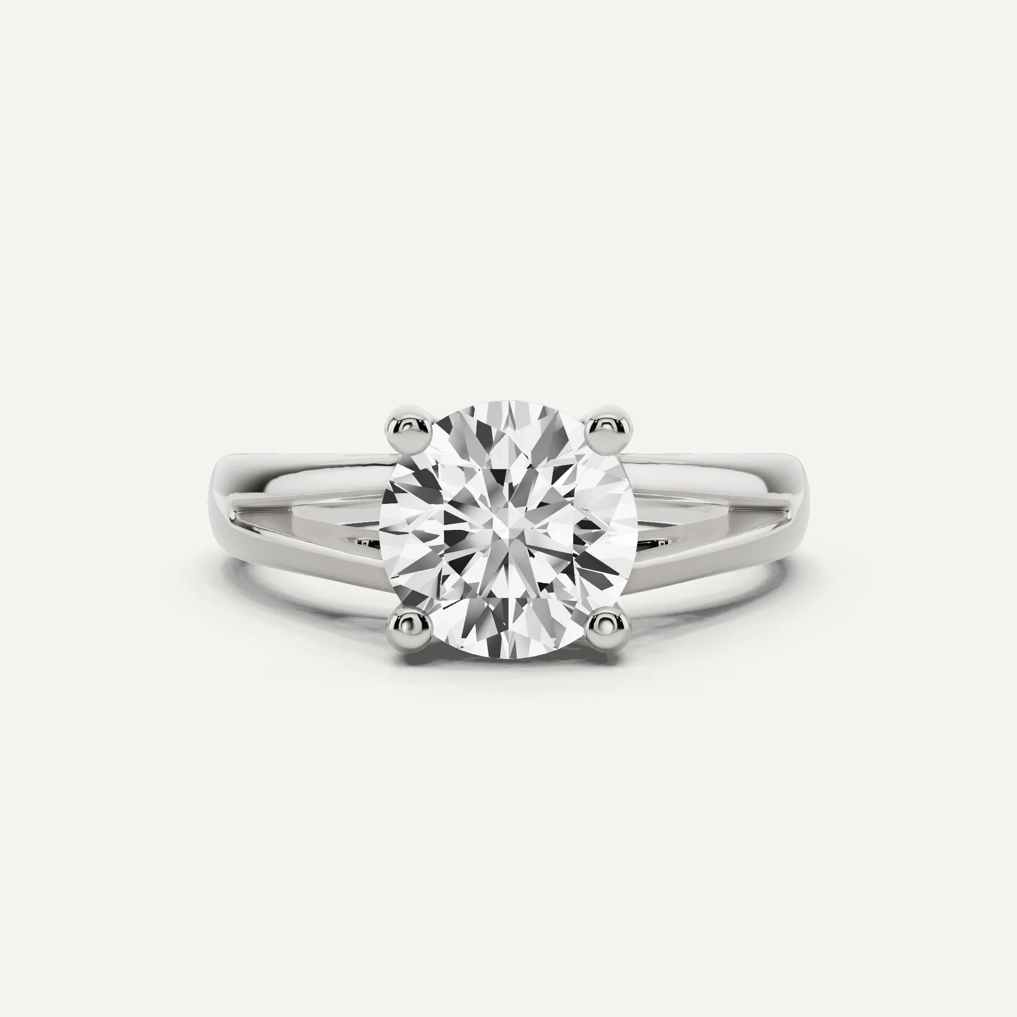 1 1/2 ctw Round Diamond Double Band Solitaire Engagement Ring
