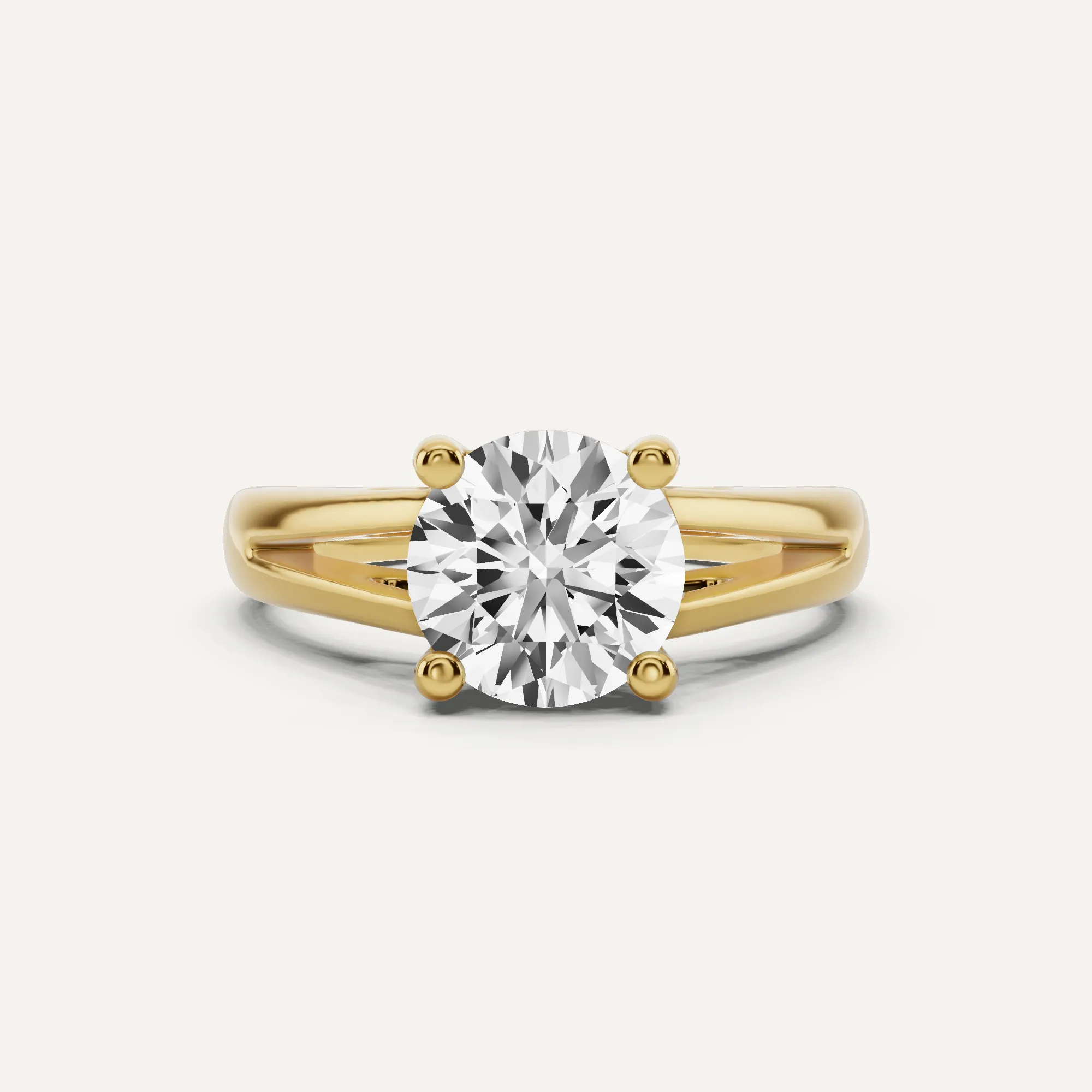 1 1/2 ctw Round Diamond Double Band Solitaire Engagement Ring
