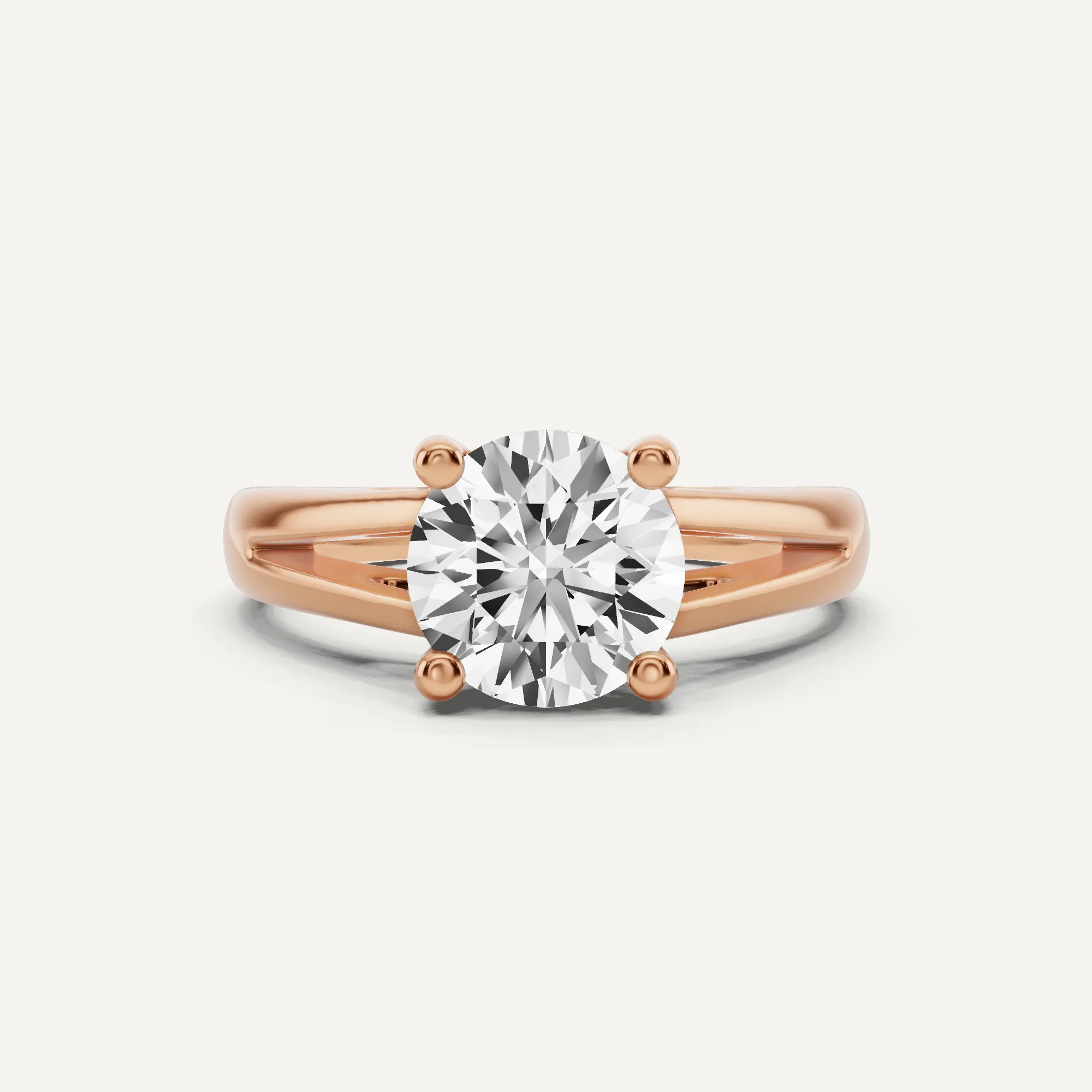 1 1/2 ctw Round Diamond Double Band Solitaire Engagement Ring