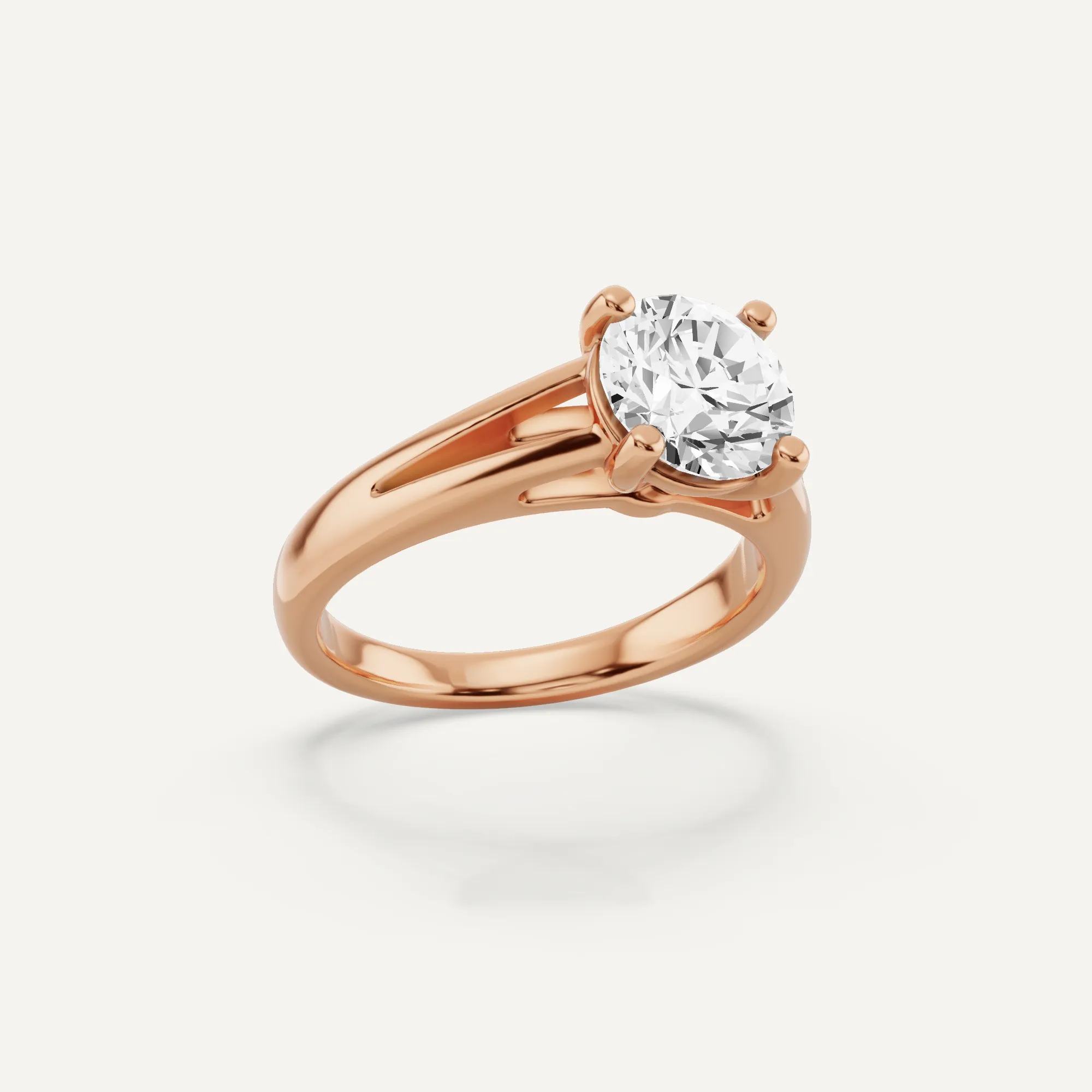 1 1/2 ctw Round Diamond Double Band Solitaire Engagement Ring