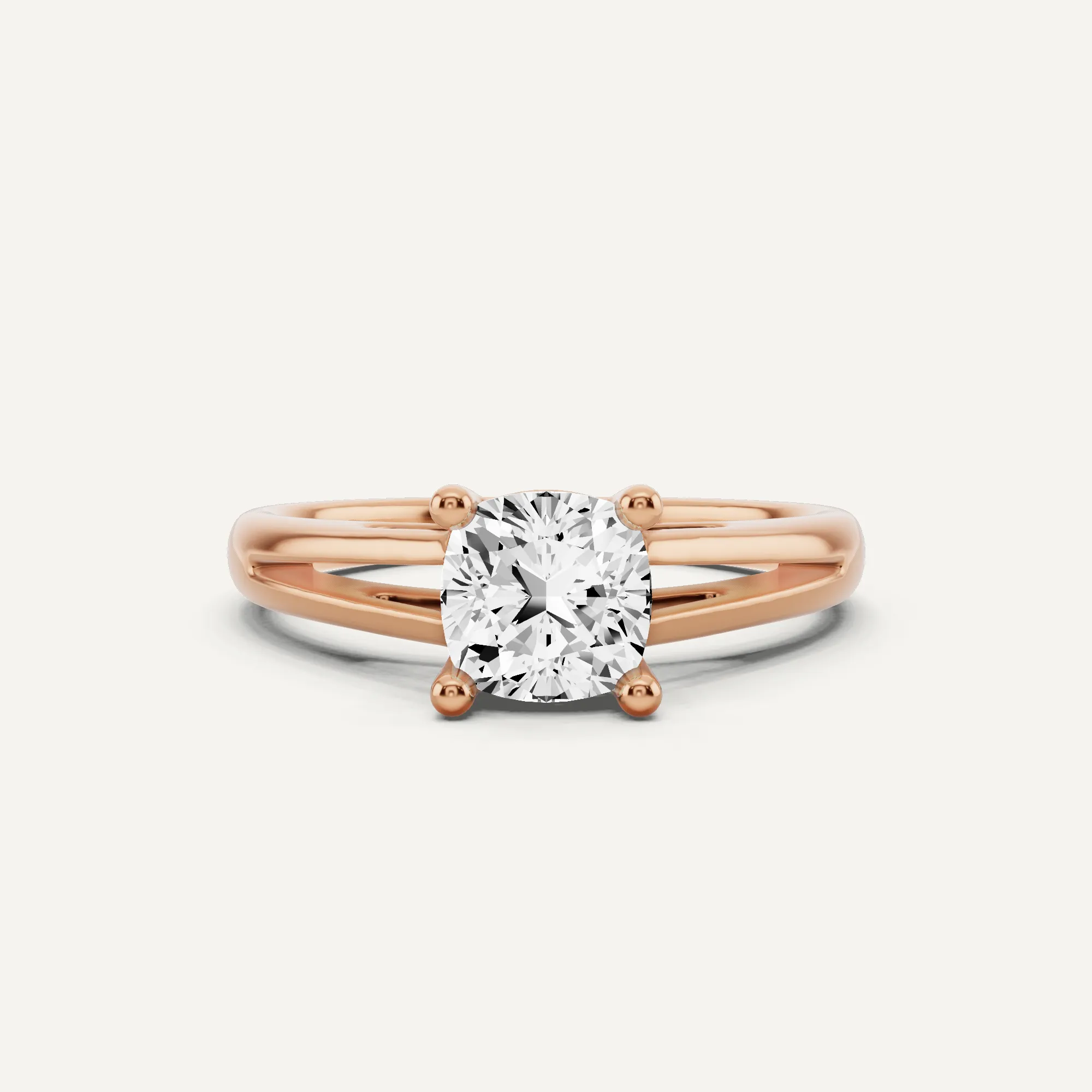 1 ctw Cushion Diamond Double Band Solitaire Engagement Ring