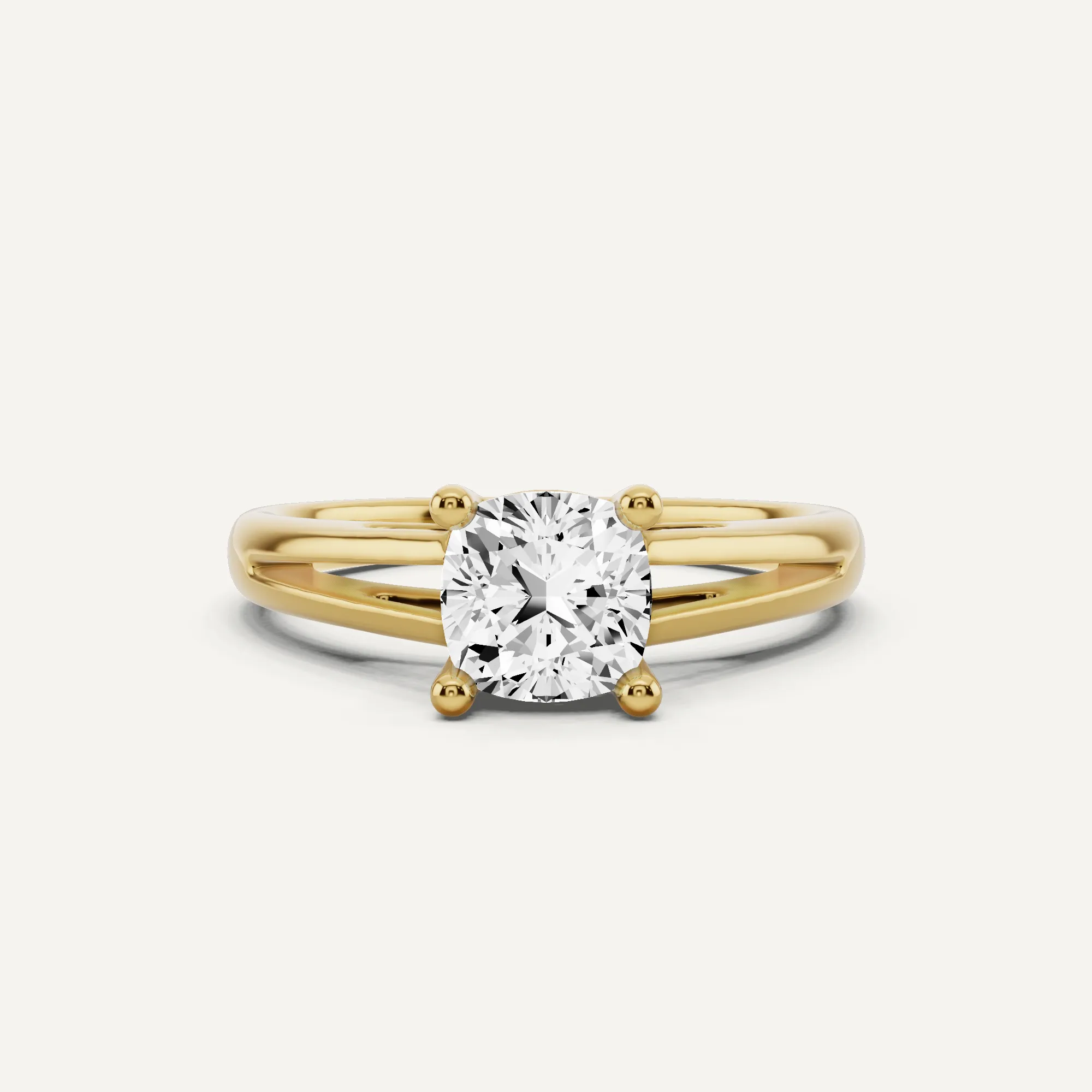 1 ctw Cushion Diamond Double Band Solitaire Engagement Ring
