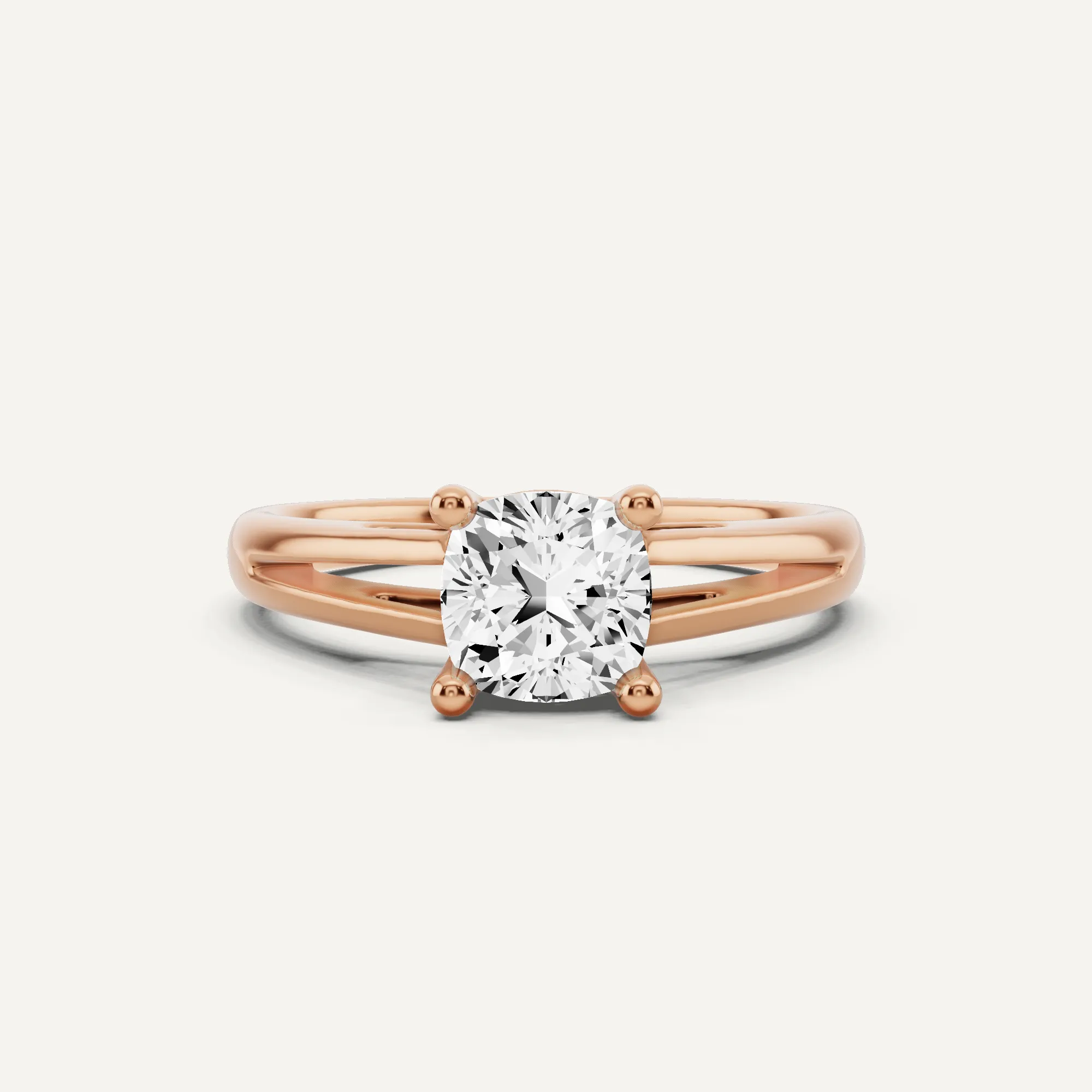 1 ctw Cushion Diamond Double Band Solitaire Engagement Ring