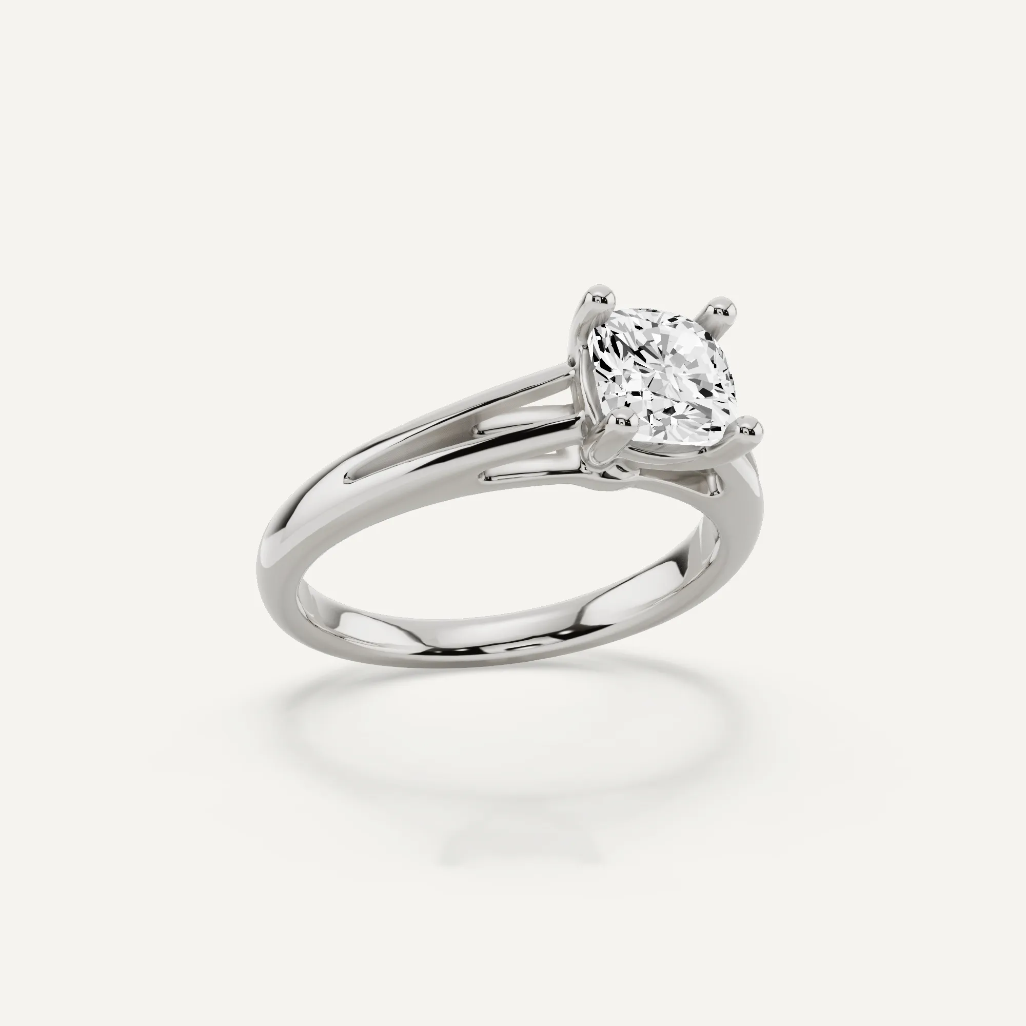 1 ctw Cushion Diamond Double Band Solitaire Engagement Ring