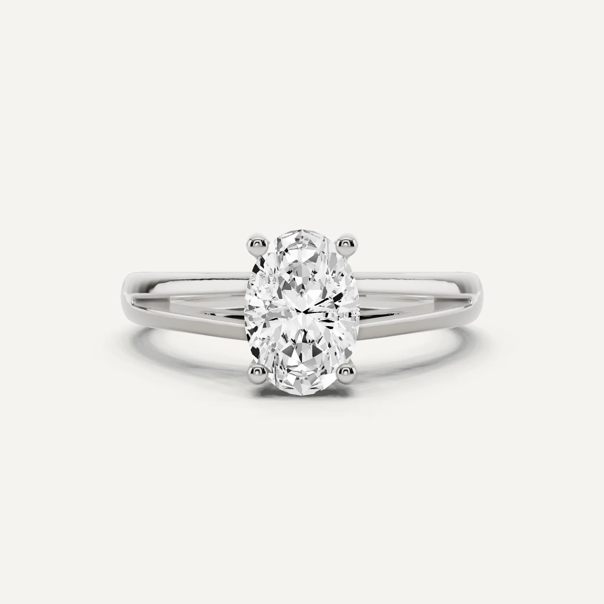 1 ctw Oval Diamond Double Band Solitaire Engagement Ring