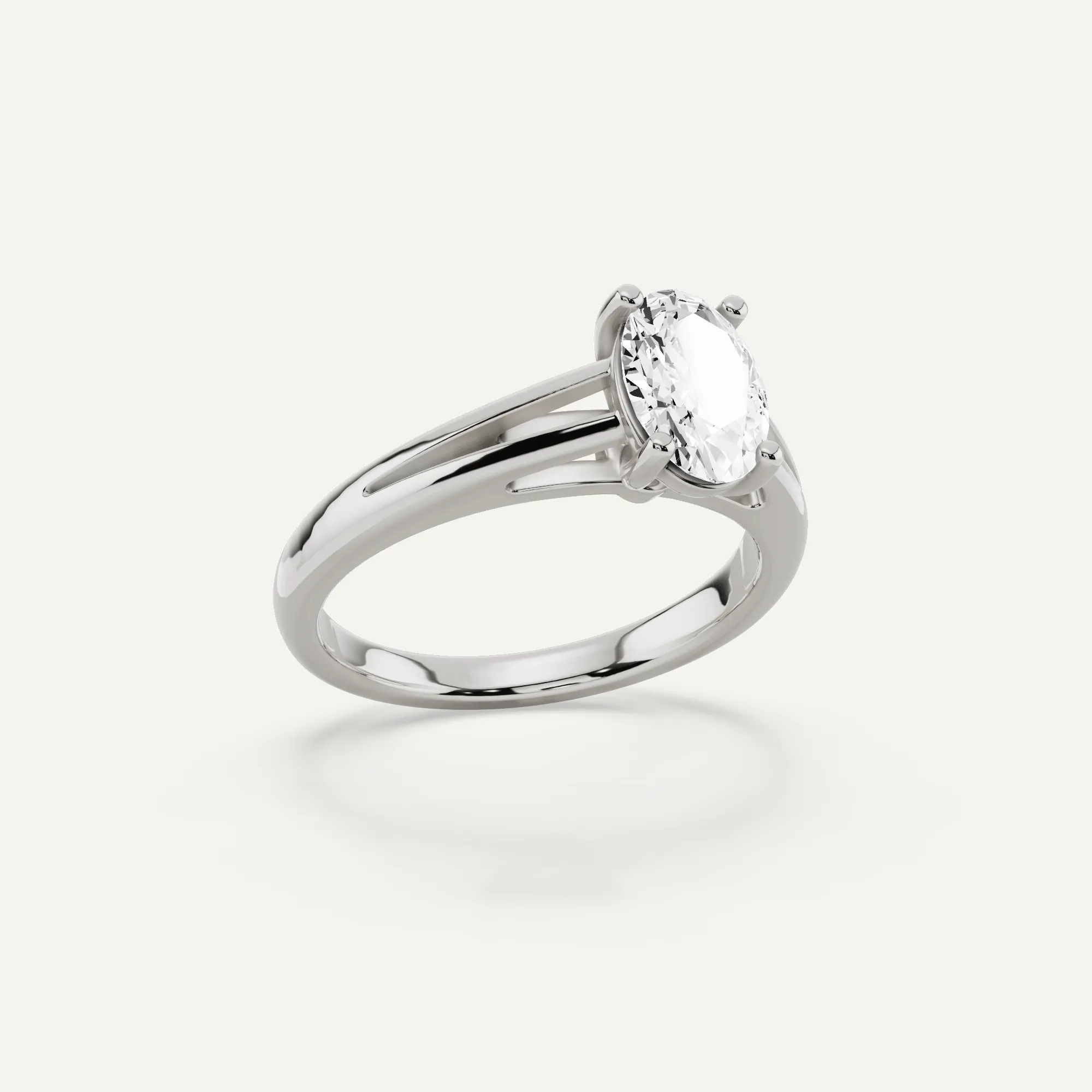 1 ctw Oval Diamond Double Band Solitaire Engagement Ring