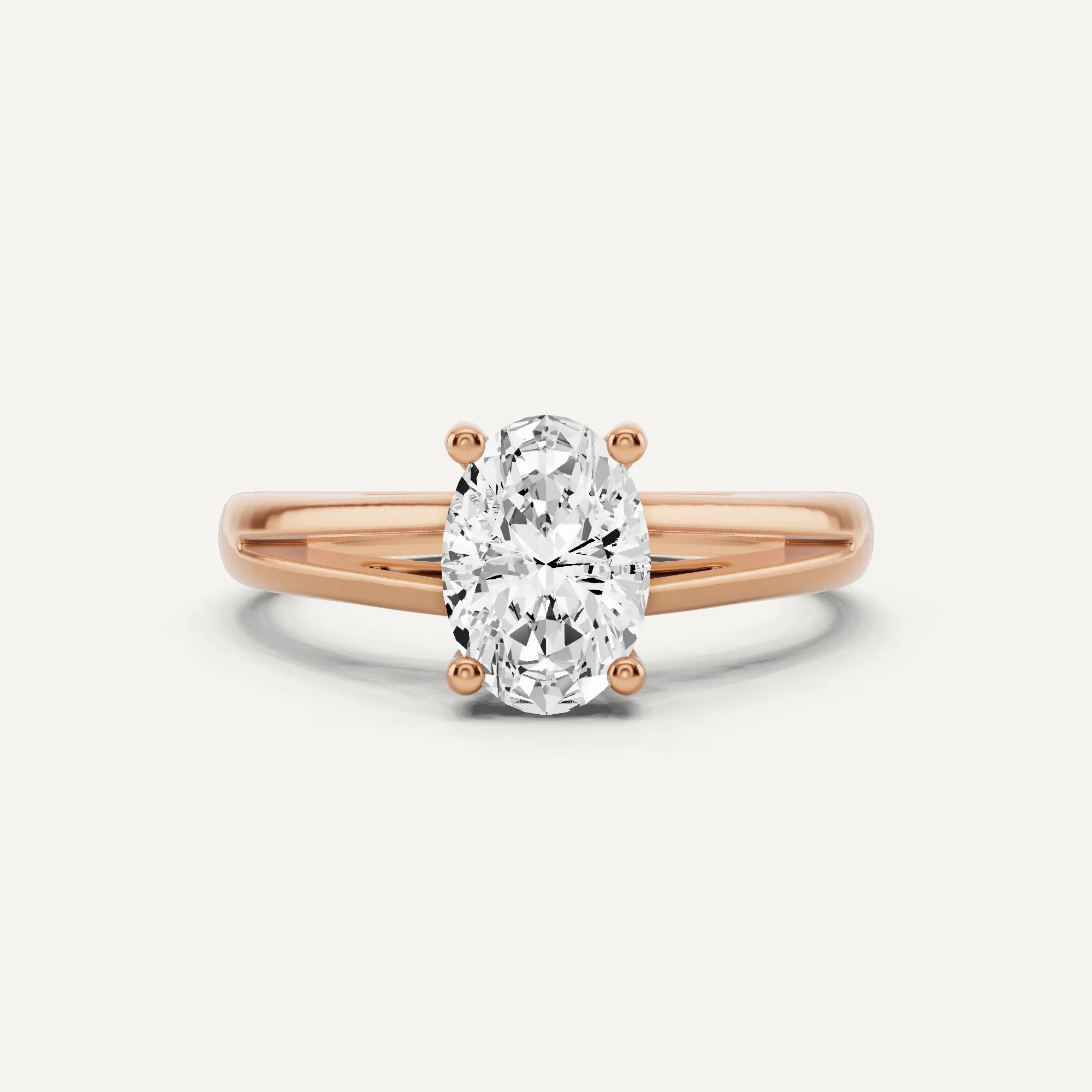 1 ctw Oval Diamond Double Band Solitaire Engagement Ring