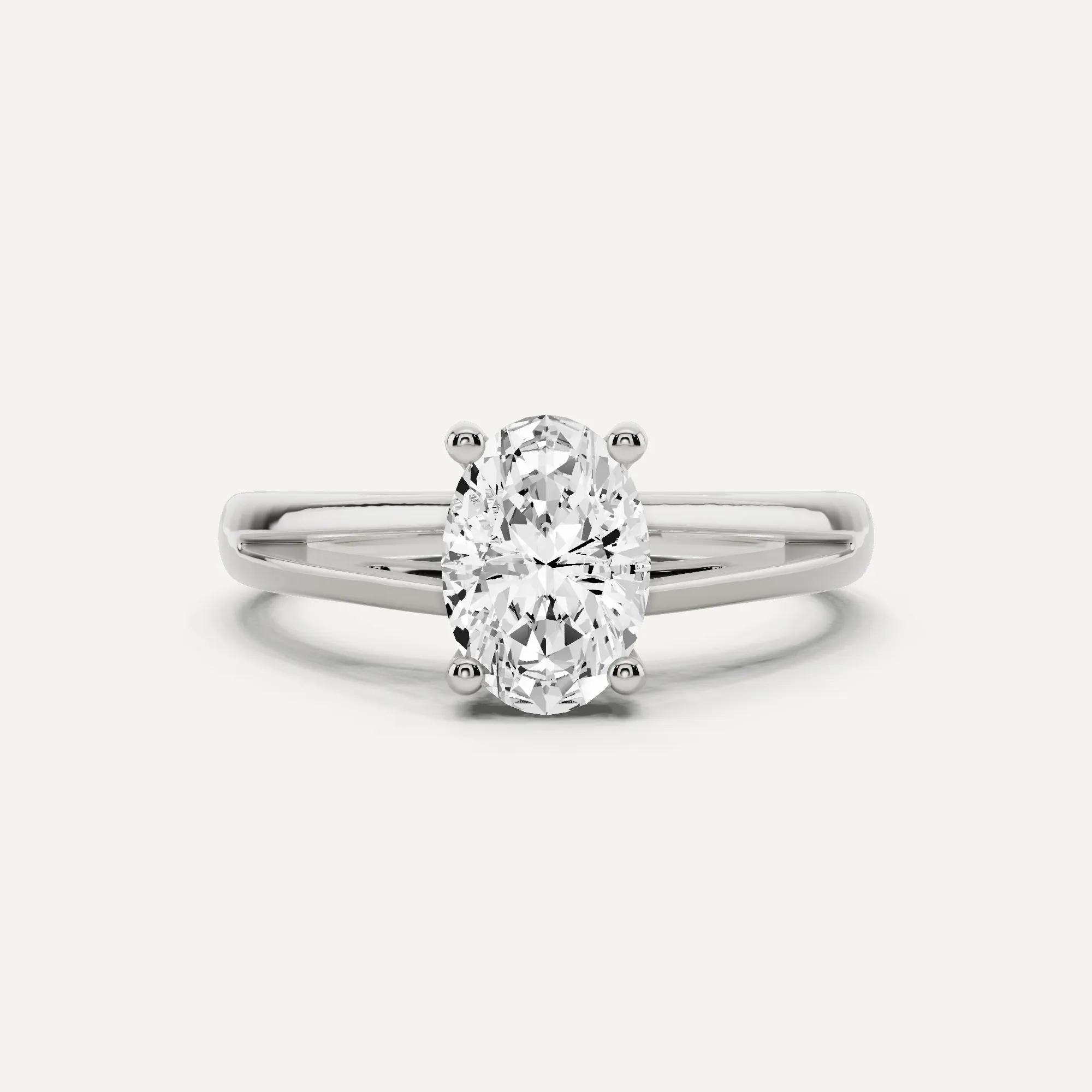 1 ctw Oval Diamond Double Band Solitaire Engagement Ring