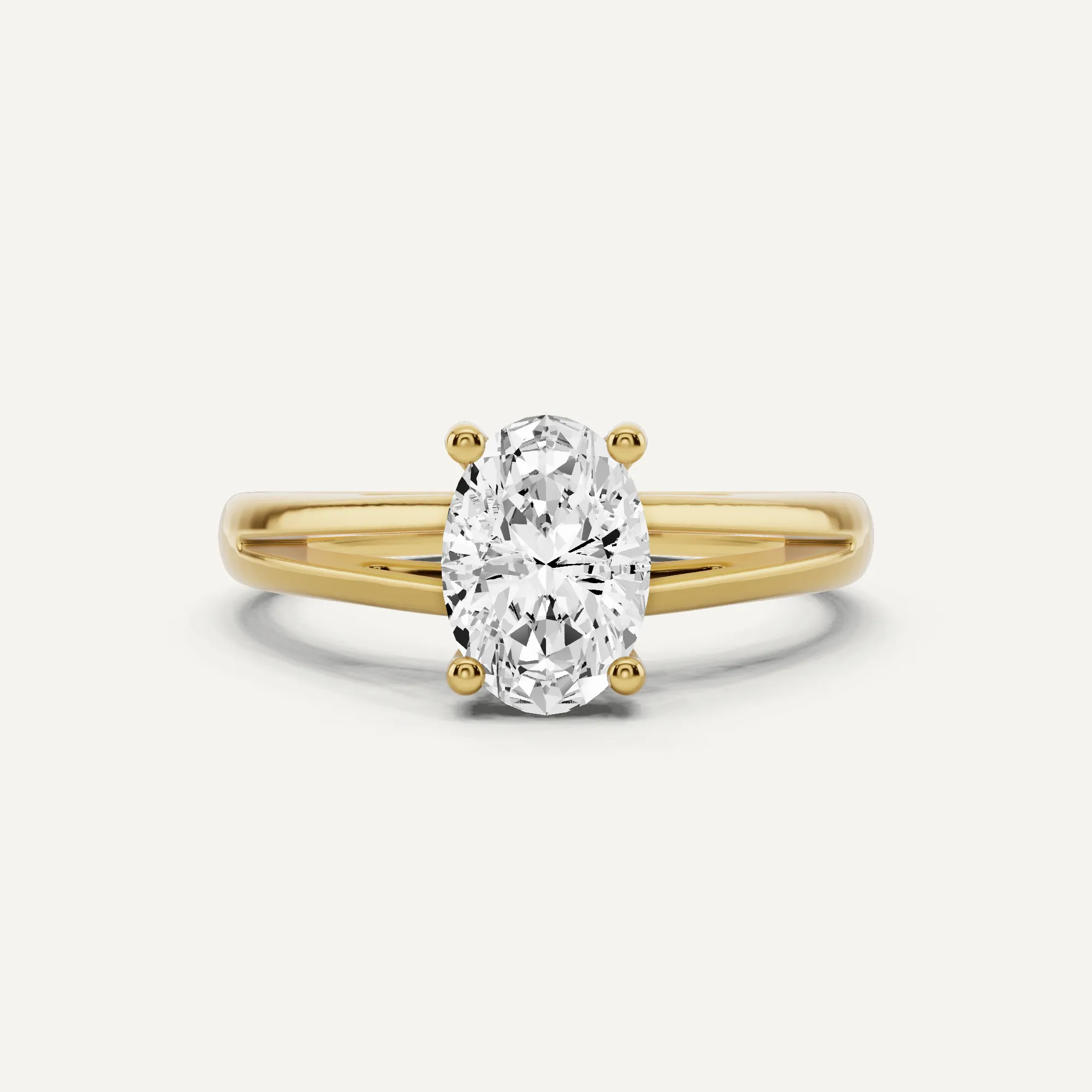 1 ctw Oval Diamond Double Band Solitaire Engagement Ring