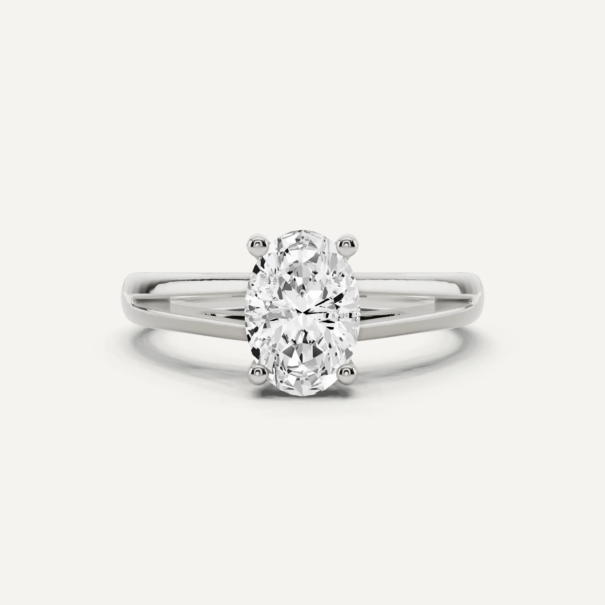 1 ctw Oval Diamond Double Band Solitaire Engagement Ring