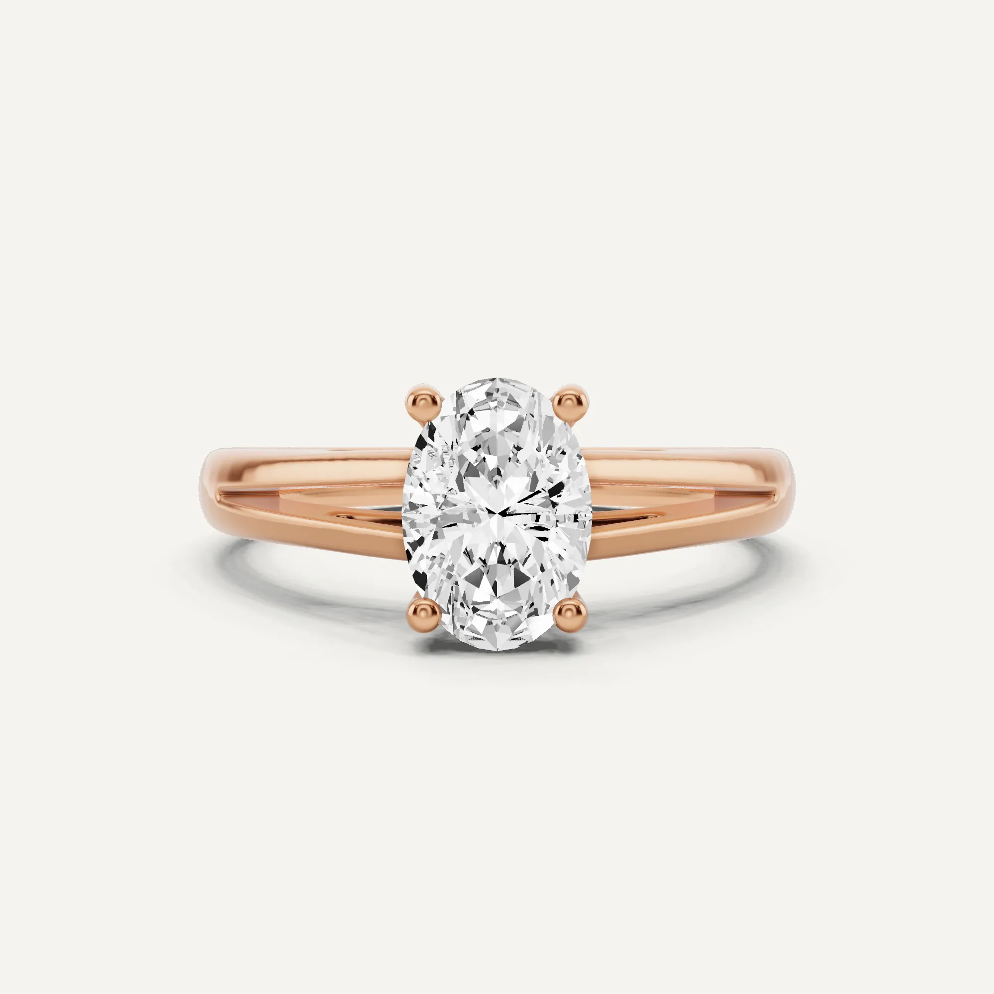 1 ctw Oval Diamond Double Band Solitaire Engagement Ring