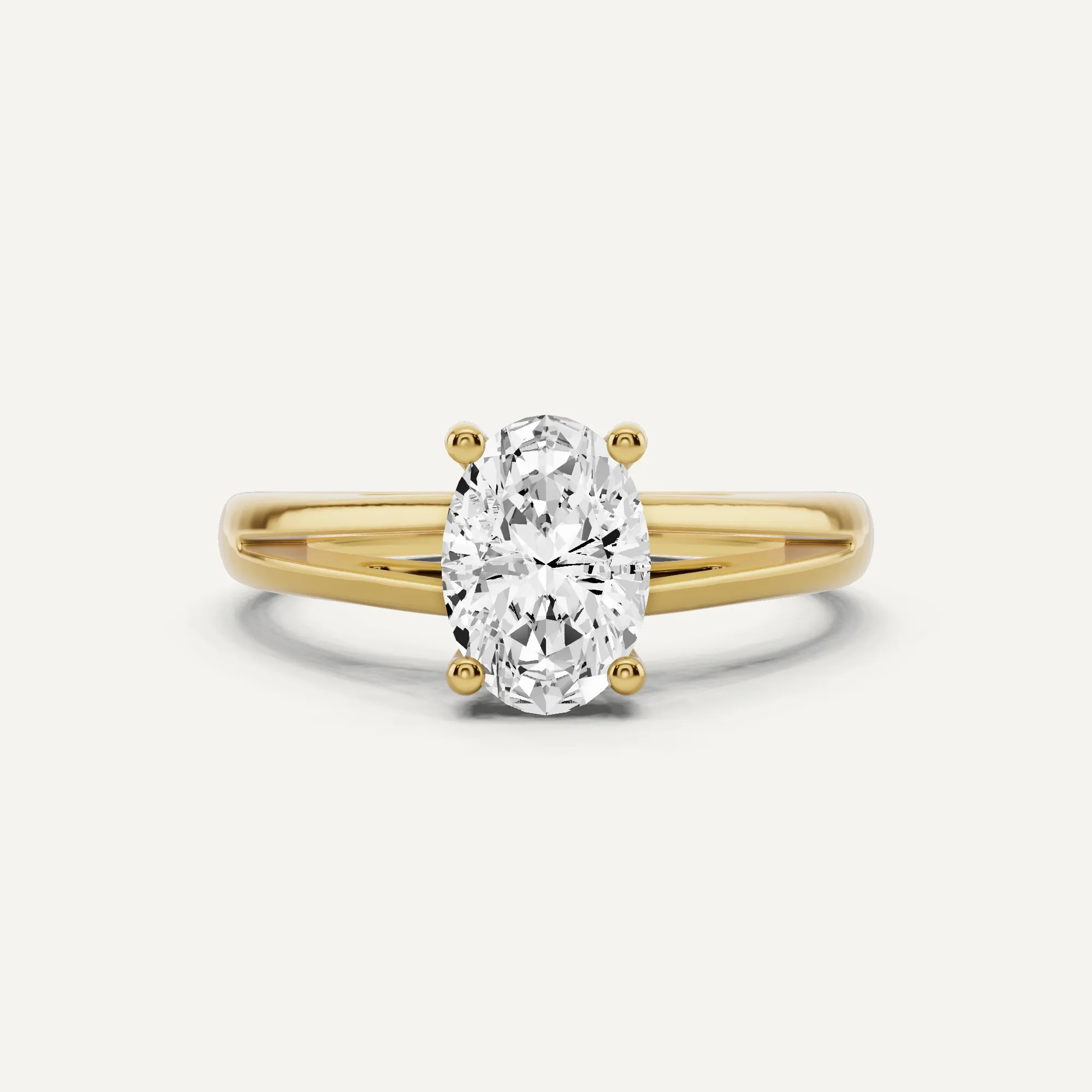 1 ctw Oval Diamond Double Band Solitaire Engagement Ring