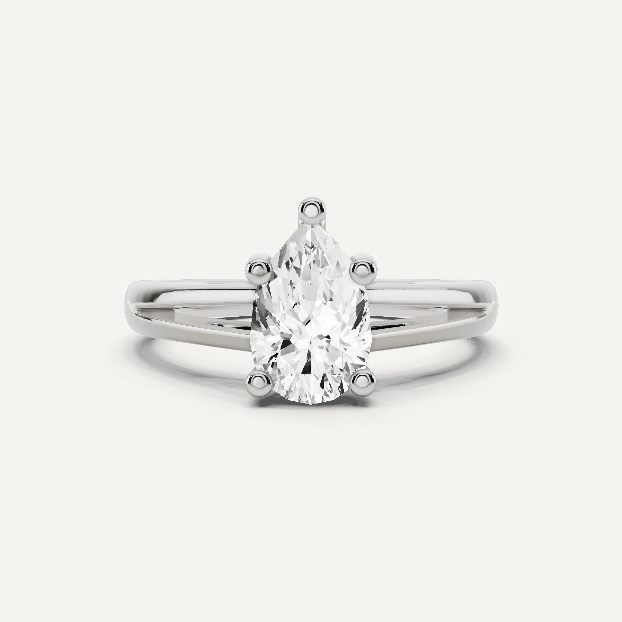 1 ctw Pear Diamond Double Band Solitaire Engagement Ring