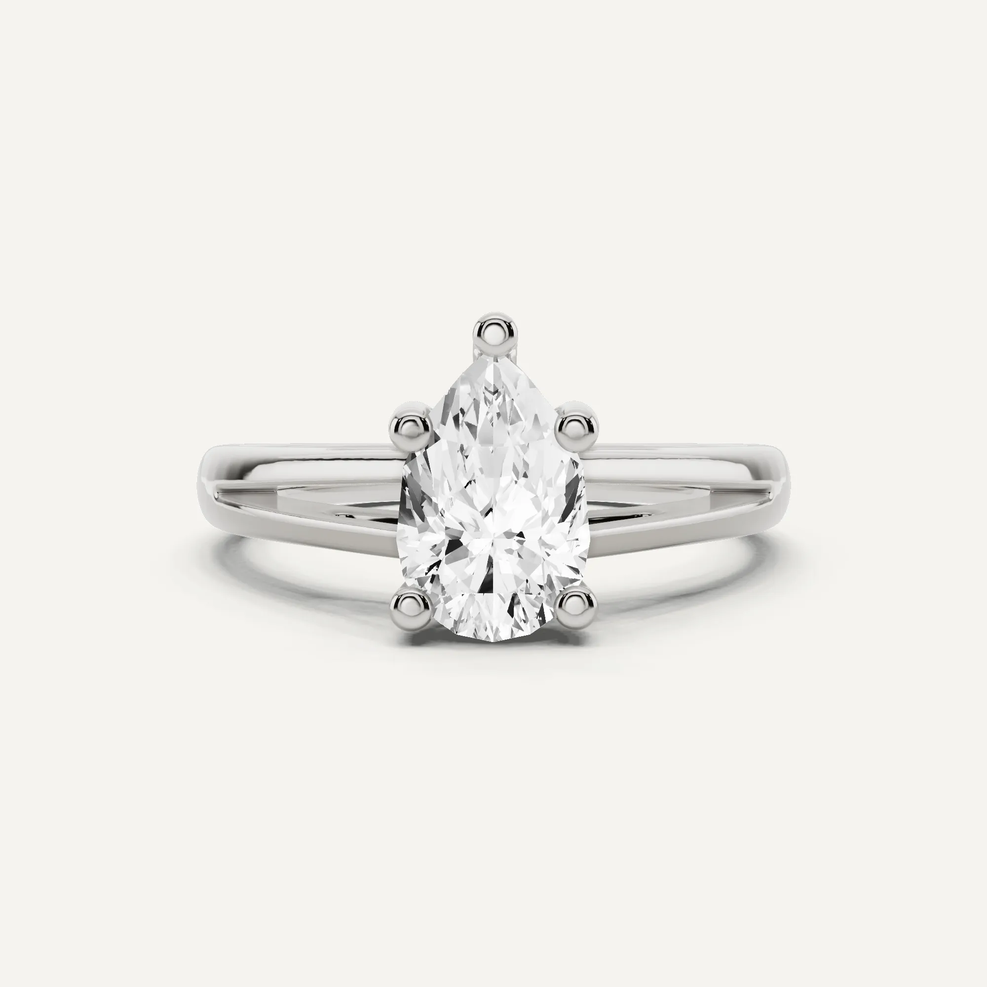 1 ctw Pear Diamond Double Band Solitaire Engagement Ring