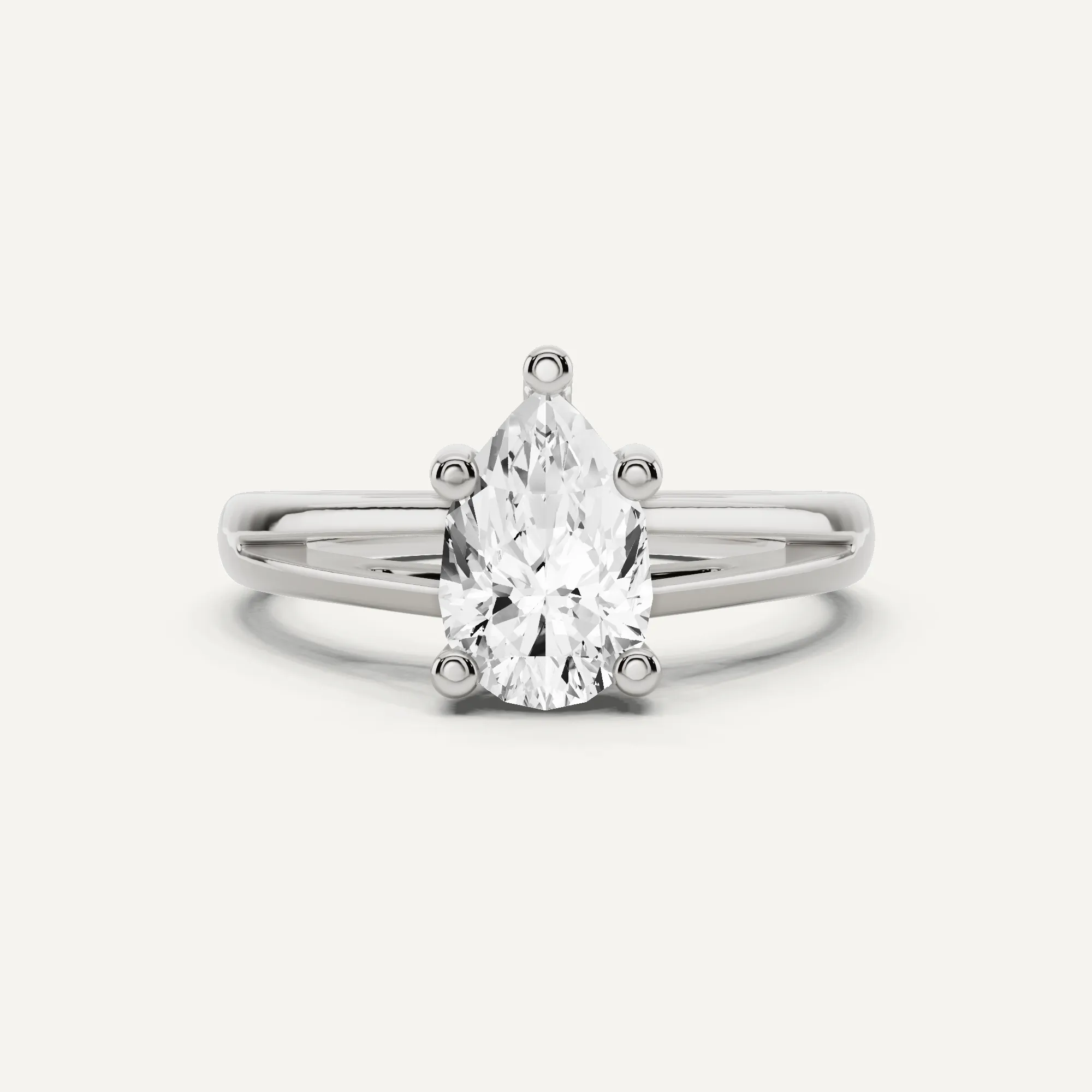 1 ctw Pear Diamond Double Band Solitaire Engagement Ring
