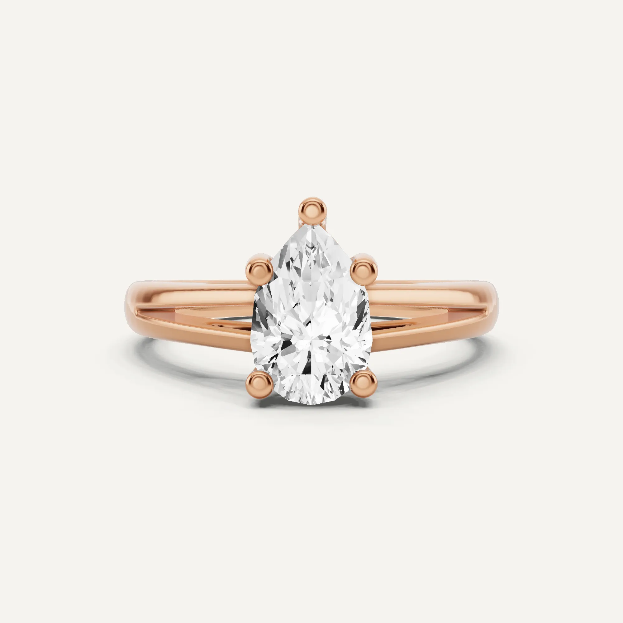 1 ctw Pear Diamond Double Band Solitaire Engagement Ring
