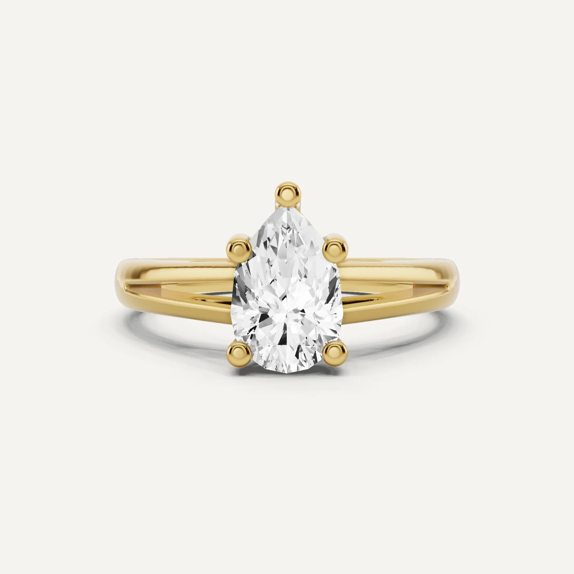 1 ctw Pear Diamond Double Band Solitaire Engagement Ring