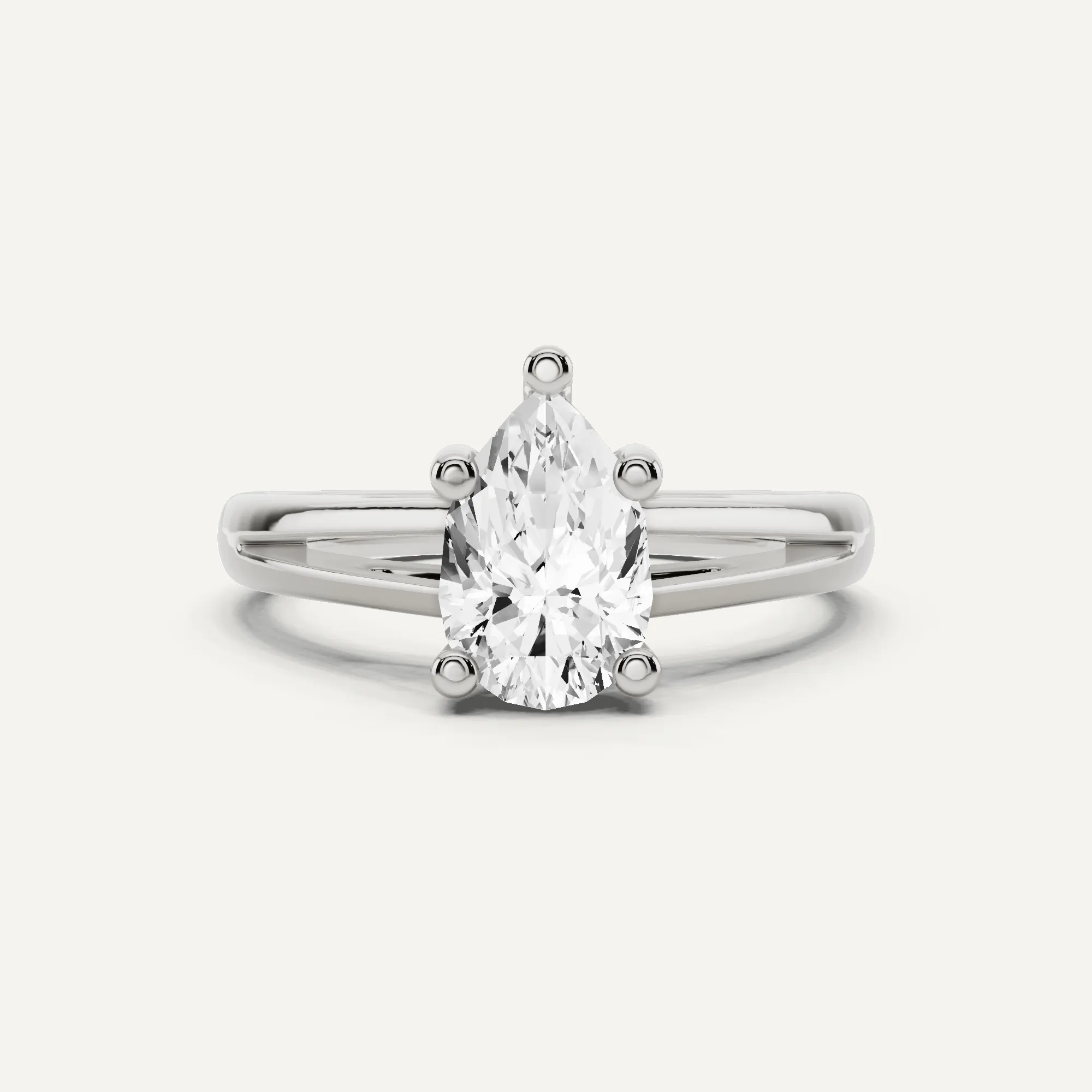 1 ctw Pear Diamond Double Band Solitaire Engagement Ring