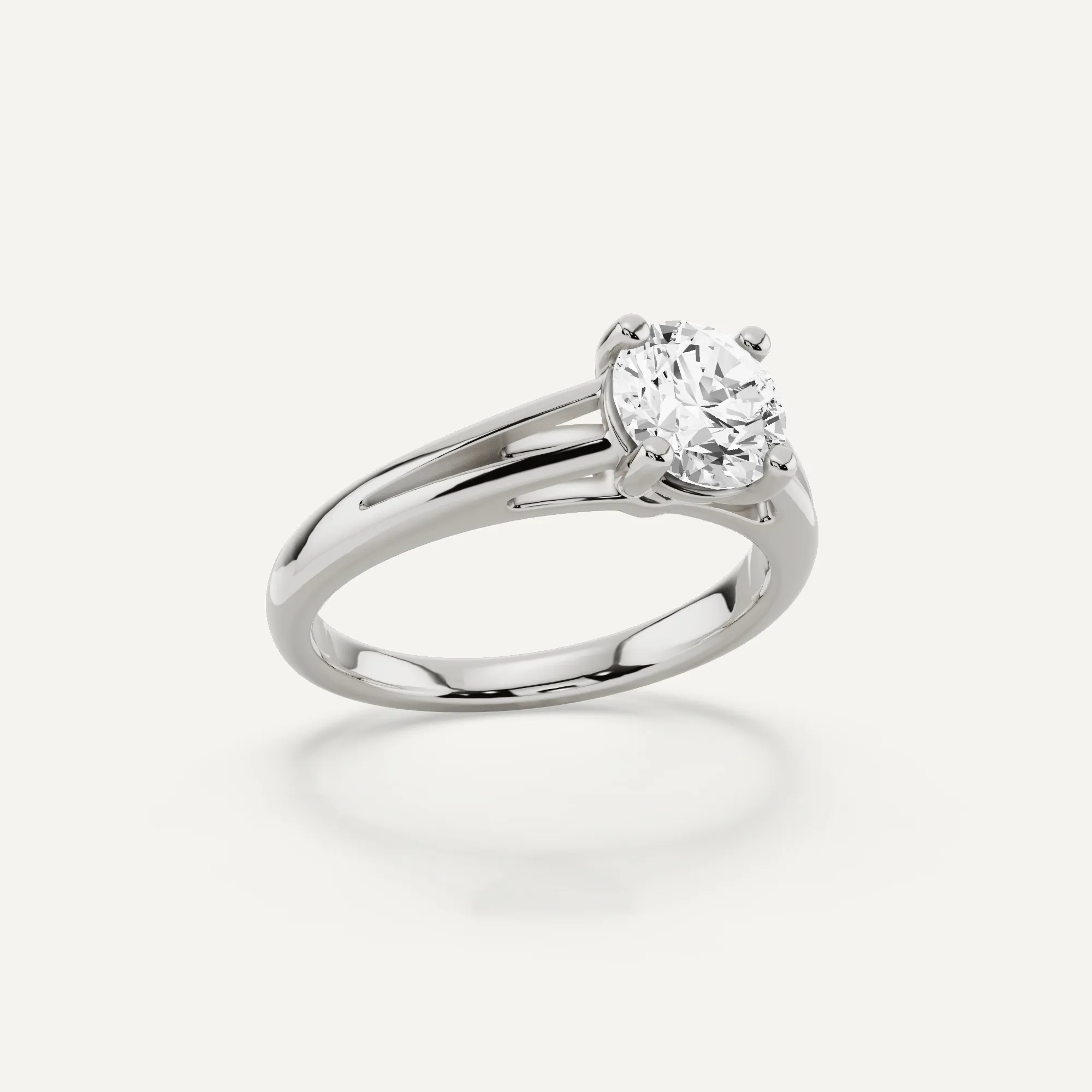 1 ctw Round Diamond Double Band Solitaire Engagement Ring