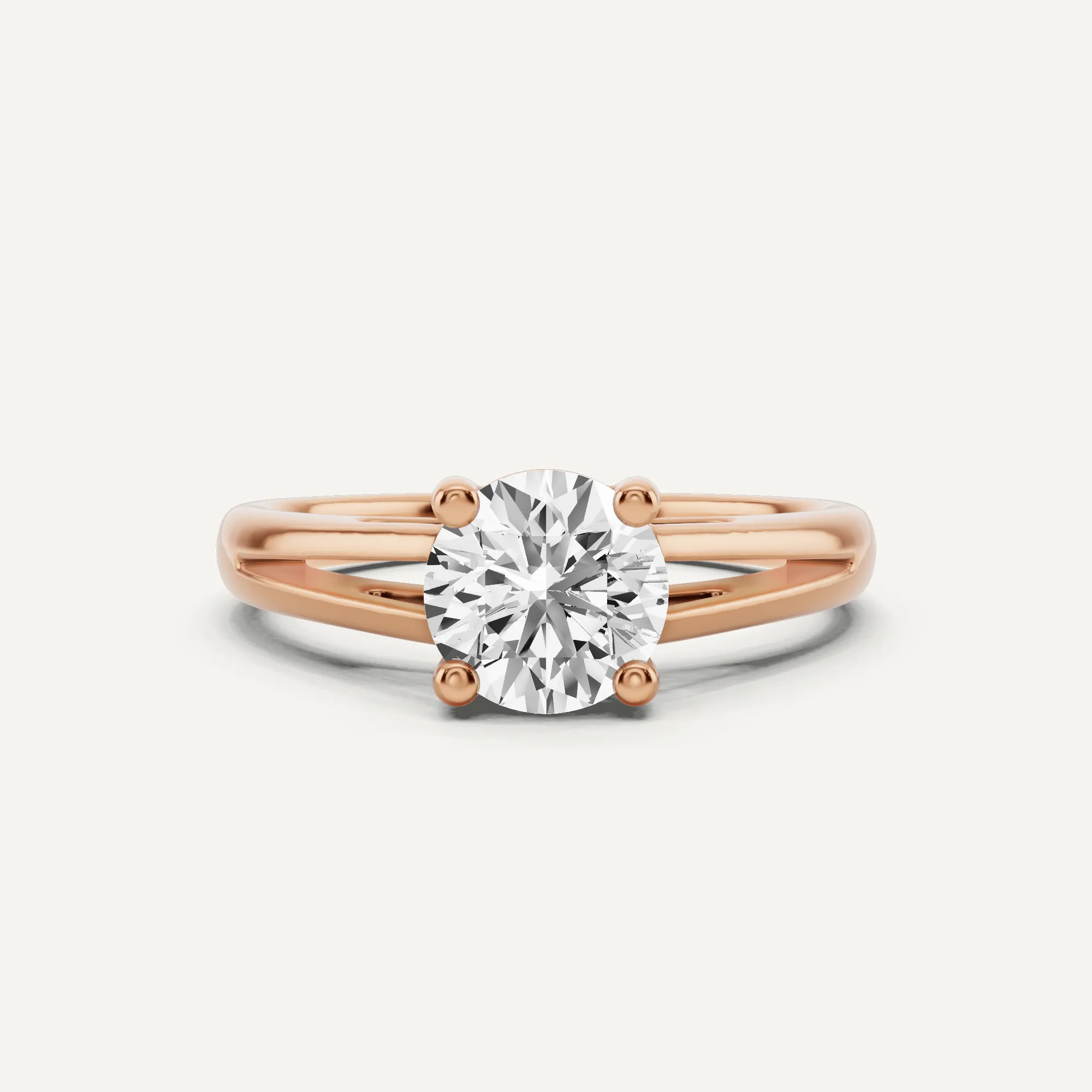 1 ctw Round Diamond Double Band Solitaire Engagement Ring