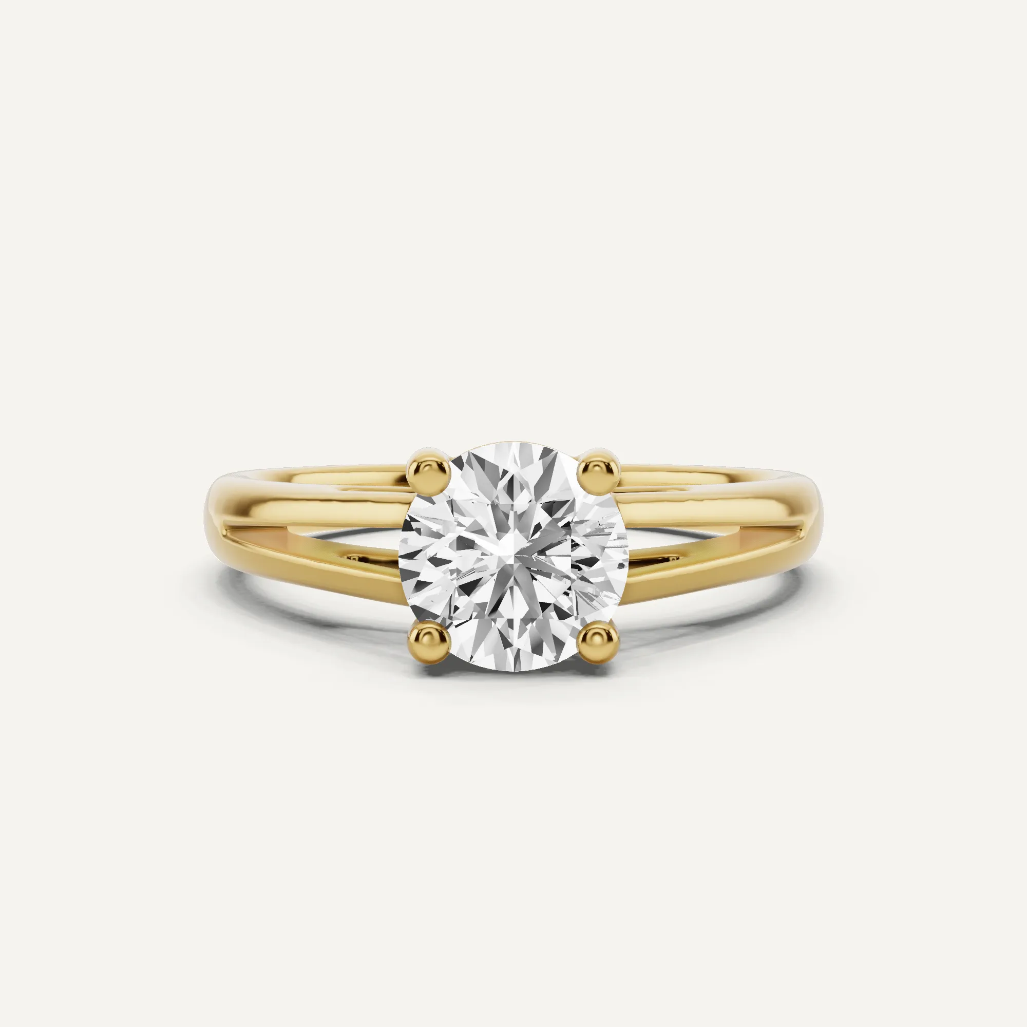 1 ctw Round Diamond Double Band Solitaire Engagement Ring