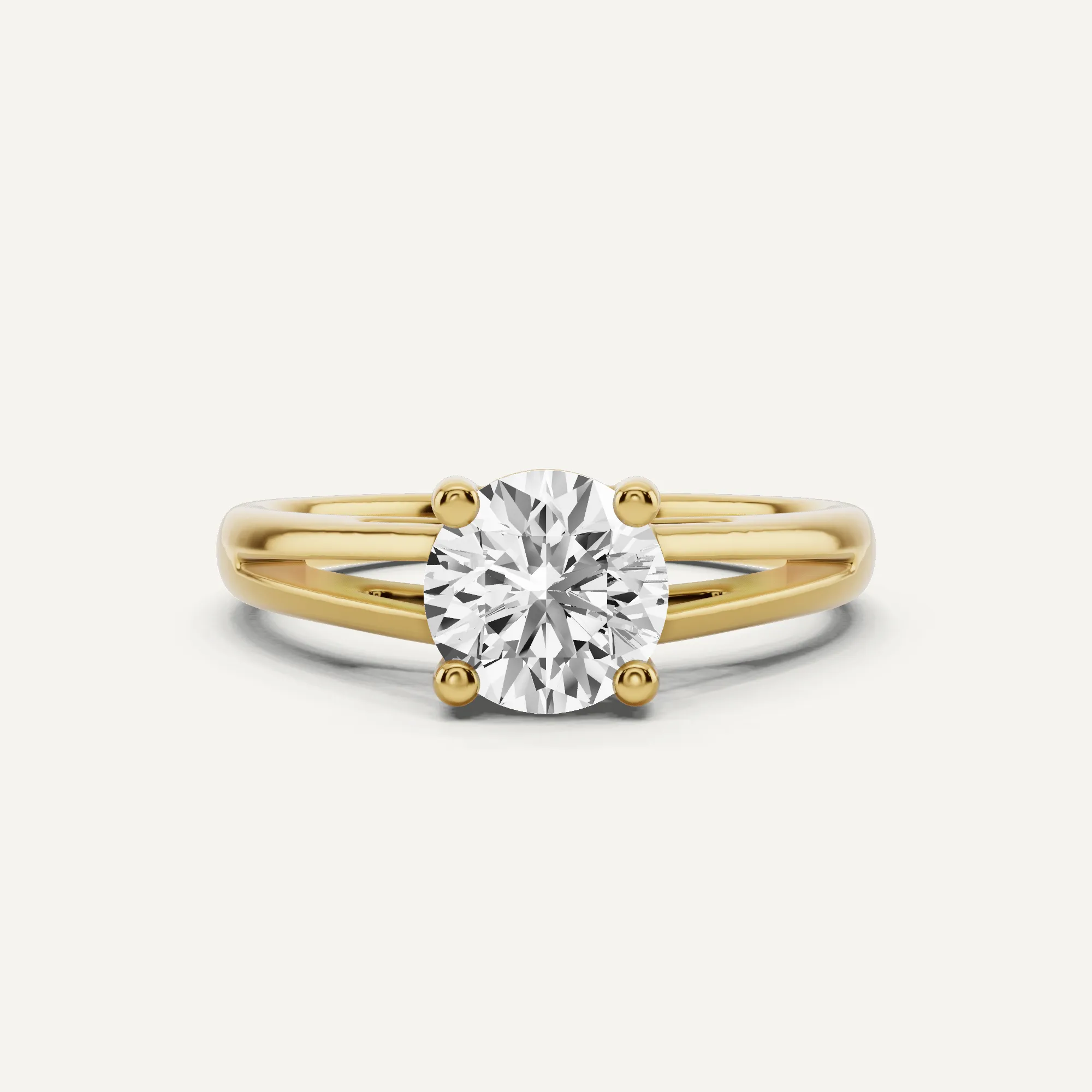 1 ctw Round Diamond Double Band Solitaire Engagement Ring