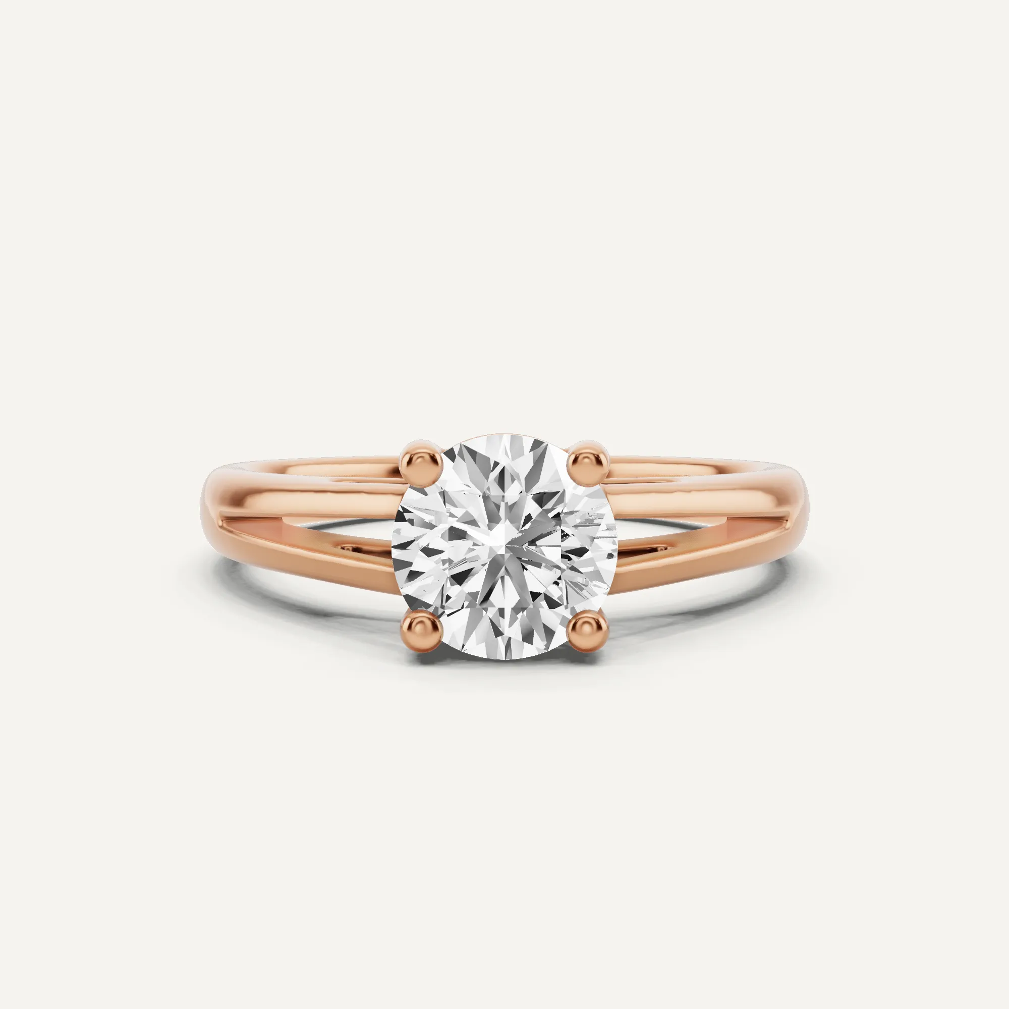 1 ctw Round Diamond Double Band Solitaire Engagement Ring