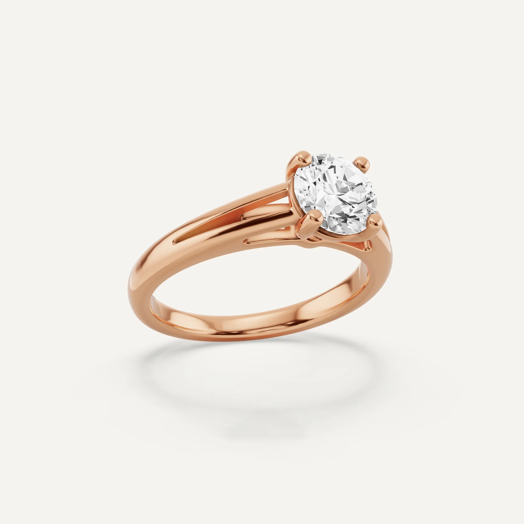 1 ctw Round Diamond Double Band Solitaire Engagement Ring
